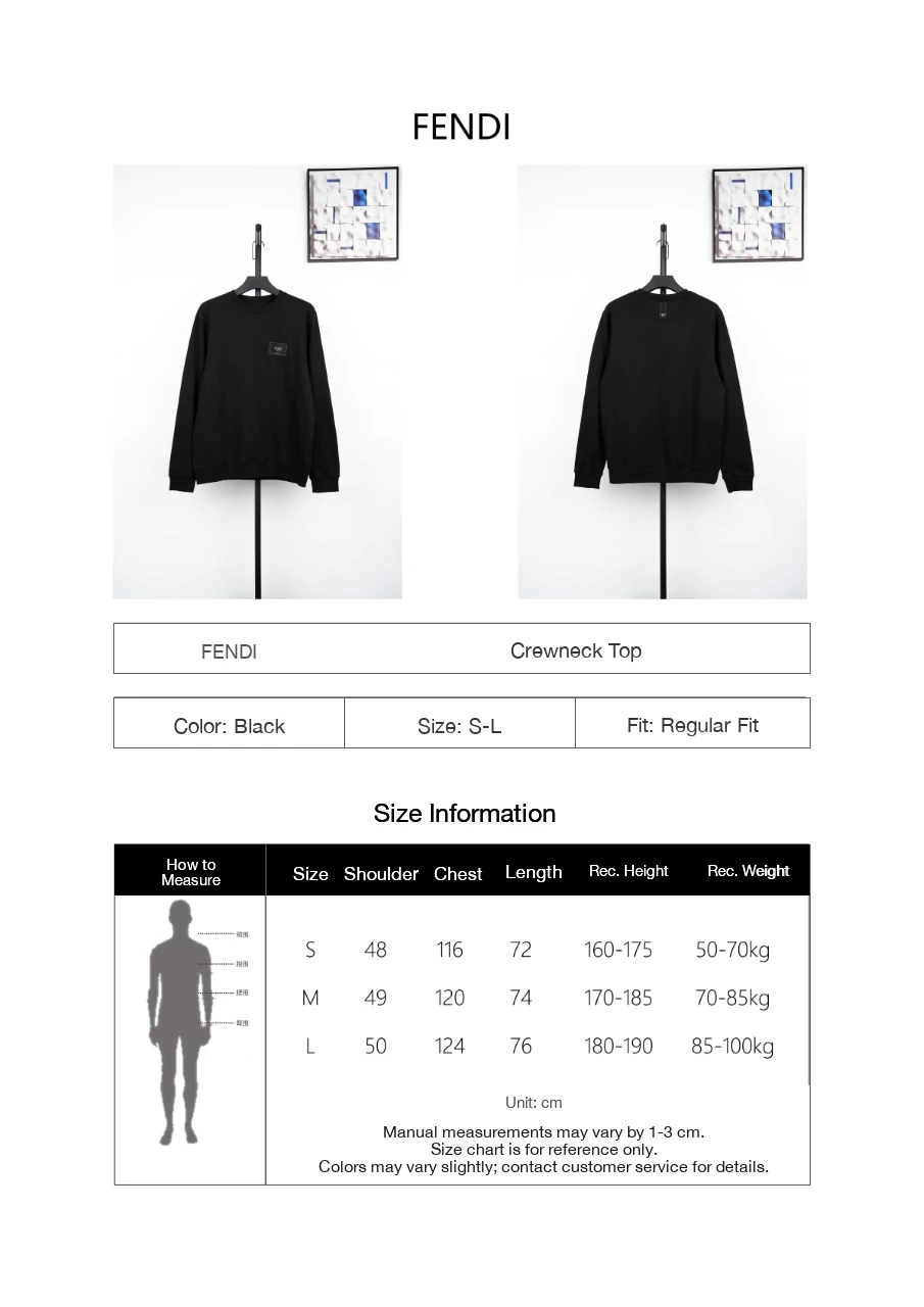 Fendi Black Front and Back Embroidered Logo Sweatshirt product photo from LabelPicks