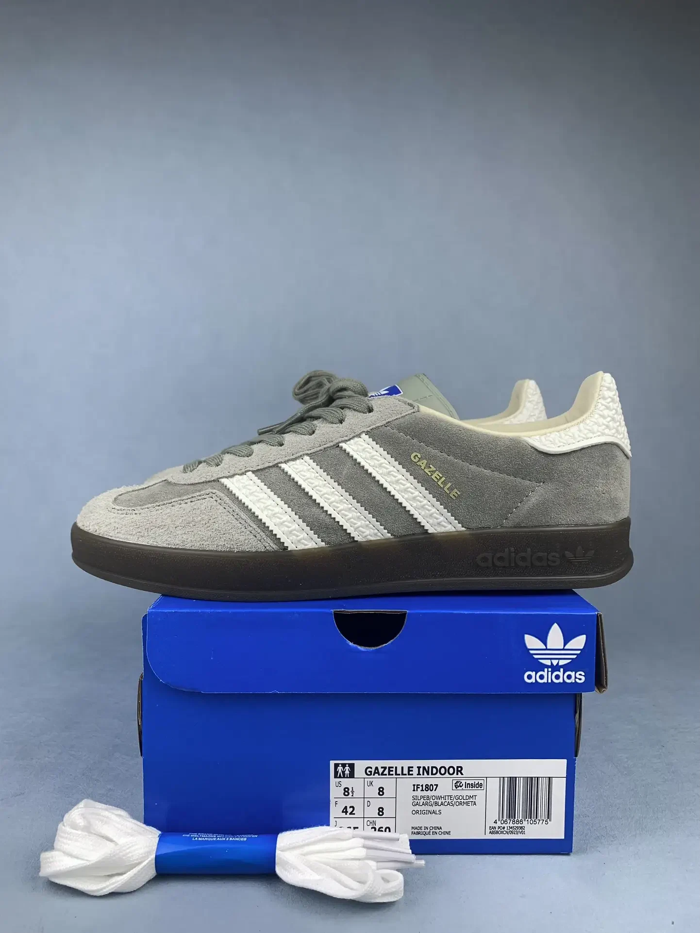 adidas Gazelle Indoor Silver Pebble Shoes product photo from LabelPicks