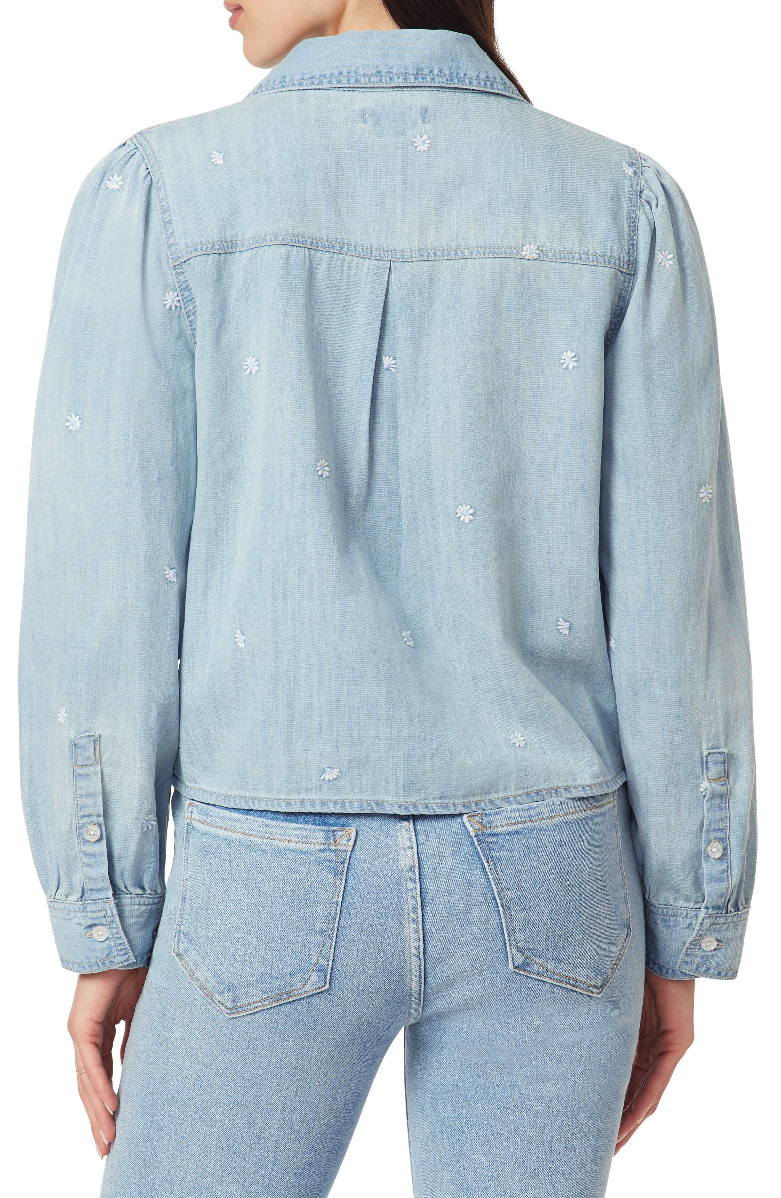 Kensie Puff Shoulder Denim Jacket