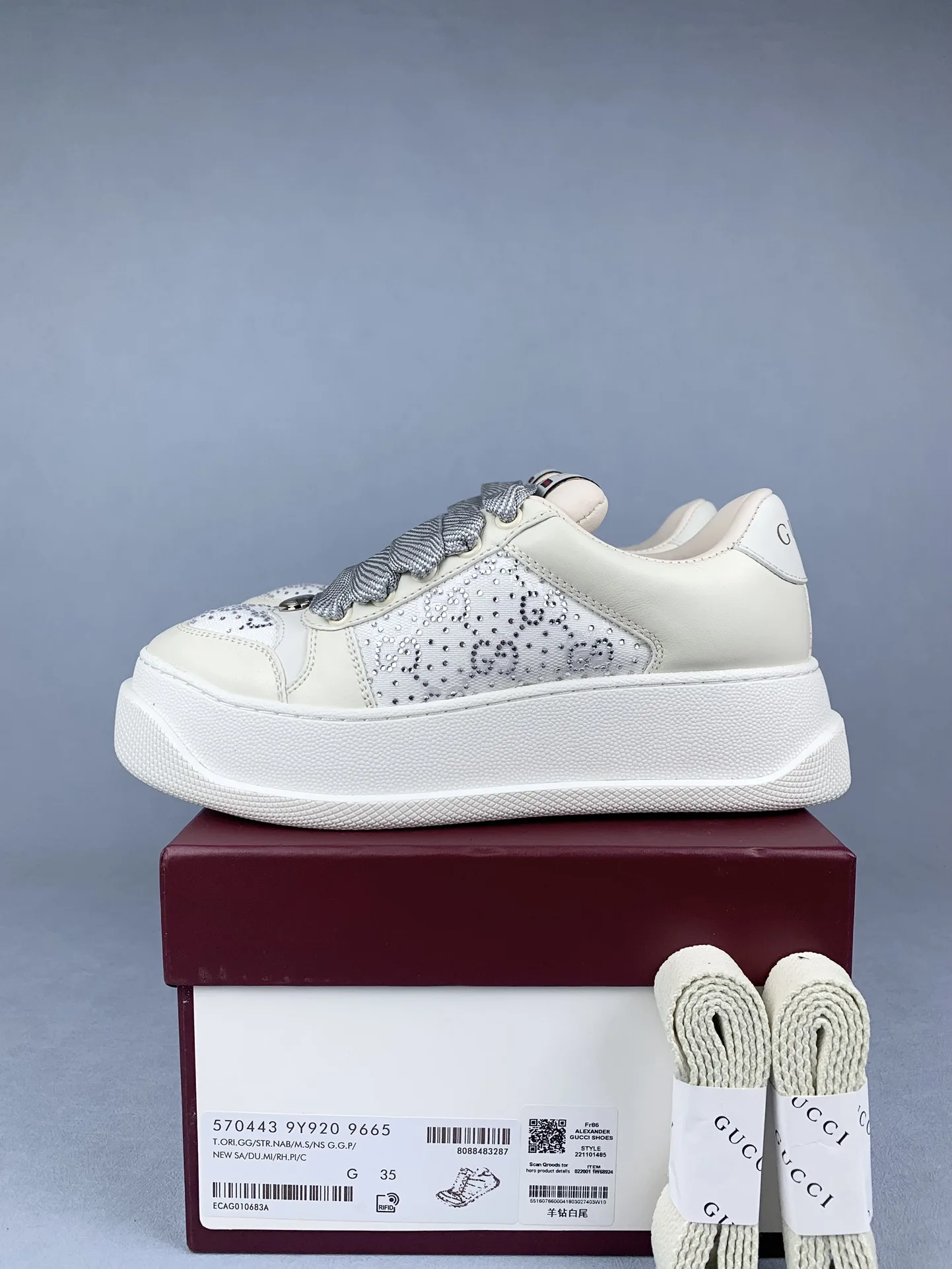 Gucci Re-Web sneaker with crystal chain product photo from LabelPicks