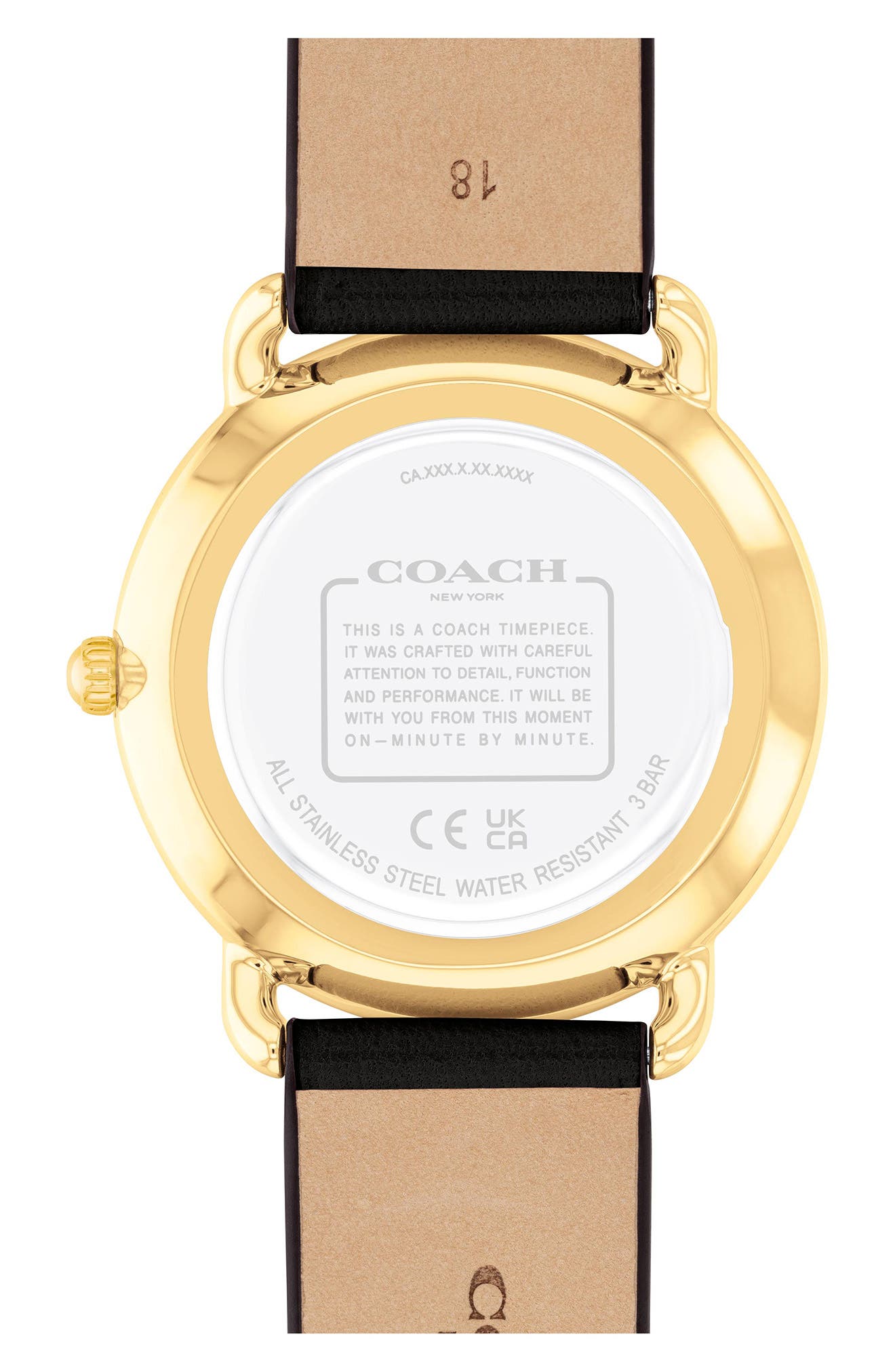 COACH Elliot Leather Strap Watch, 36mm