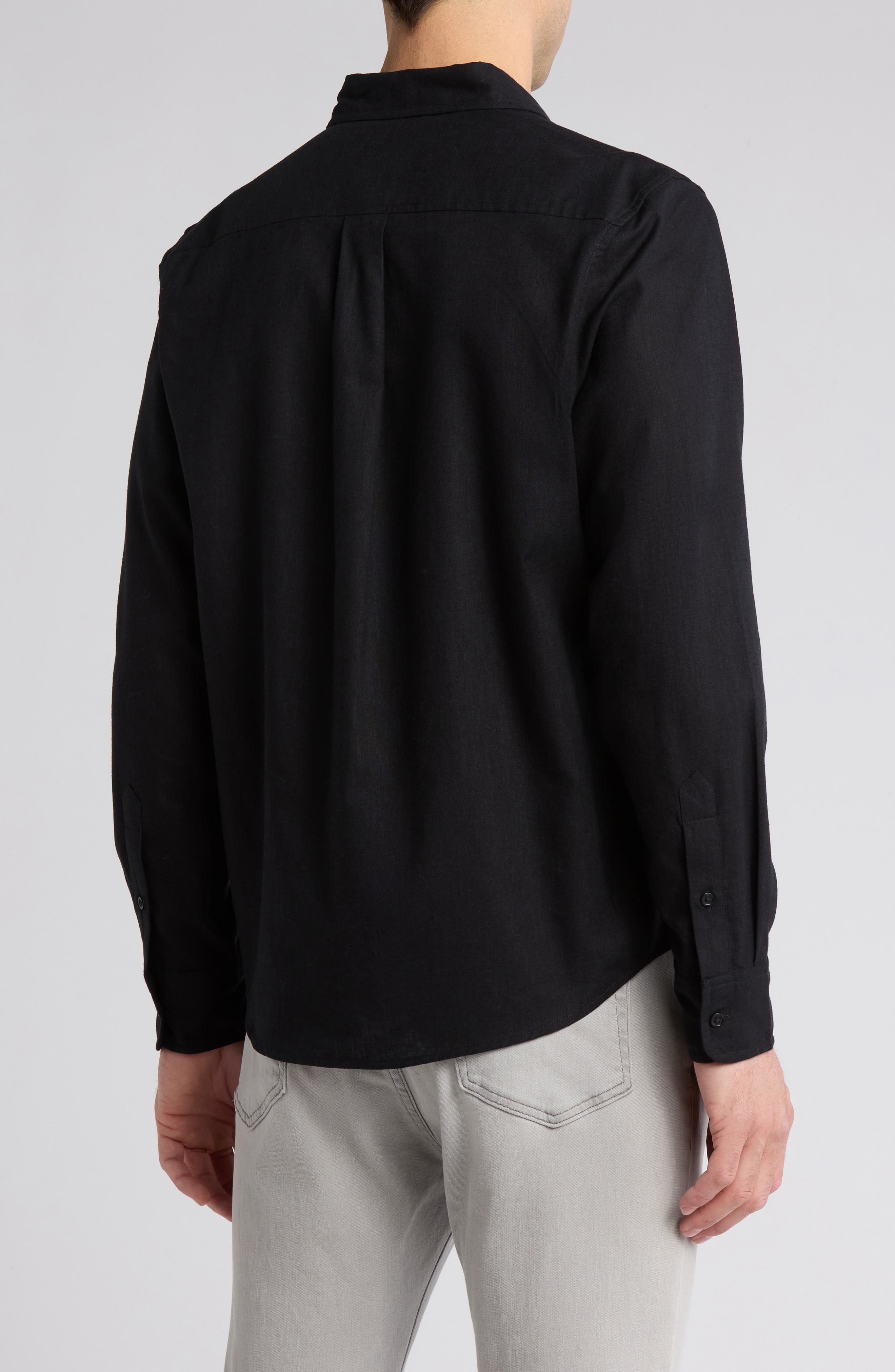 14th & Union Solid Linen Blend Button-Up Shirt