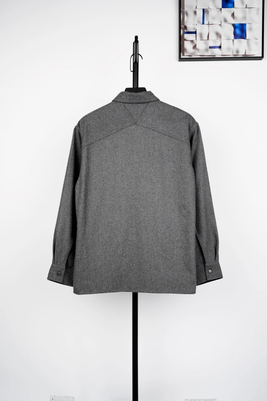 Bottega Veneta Grey Wool Shirt Jacket product photo from LabelPicks