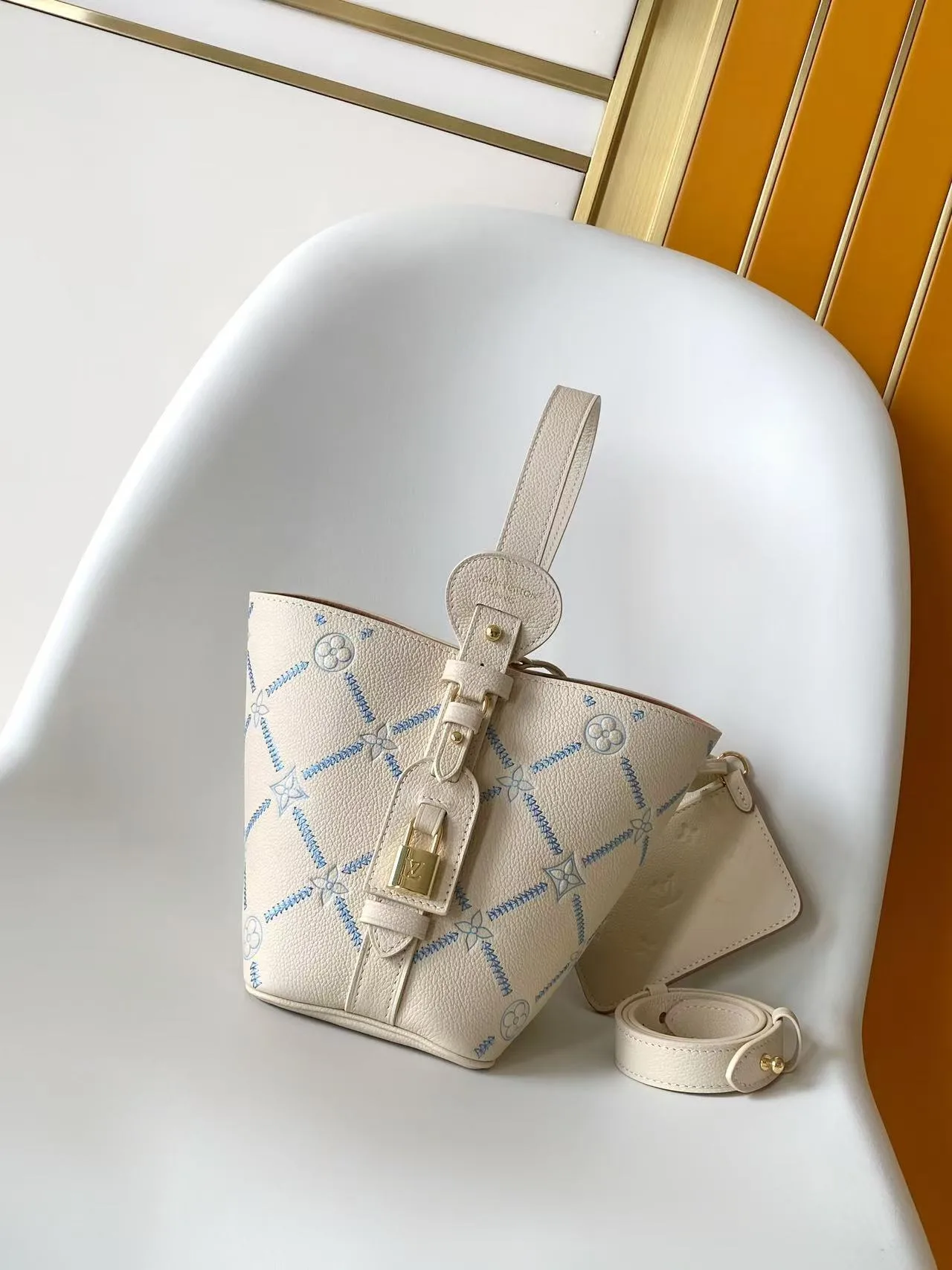 Louis Vuitton White Calfskin Bucket Bag product photo from LabelPicks