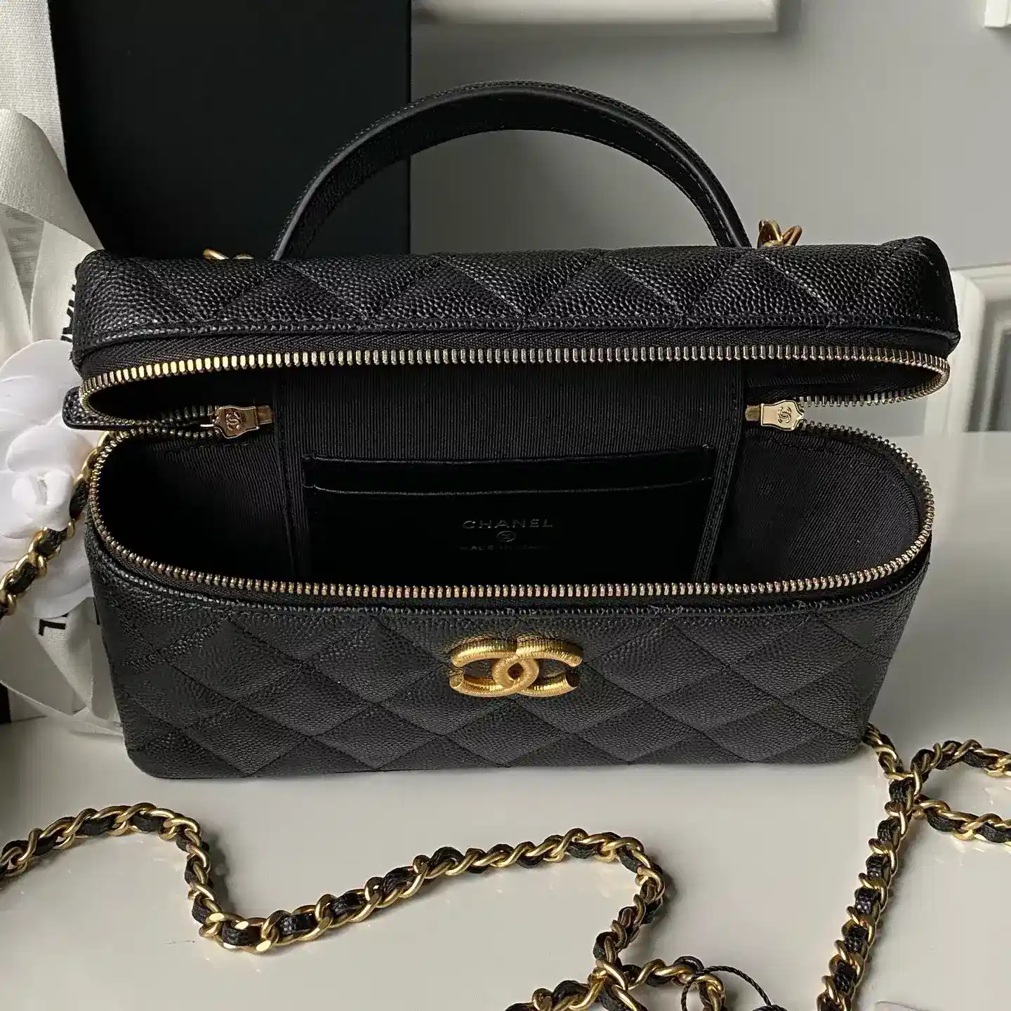Chanel Gold Grained Leather Shoulder Bag product photo from LabelPicks