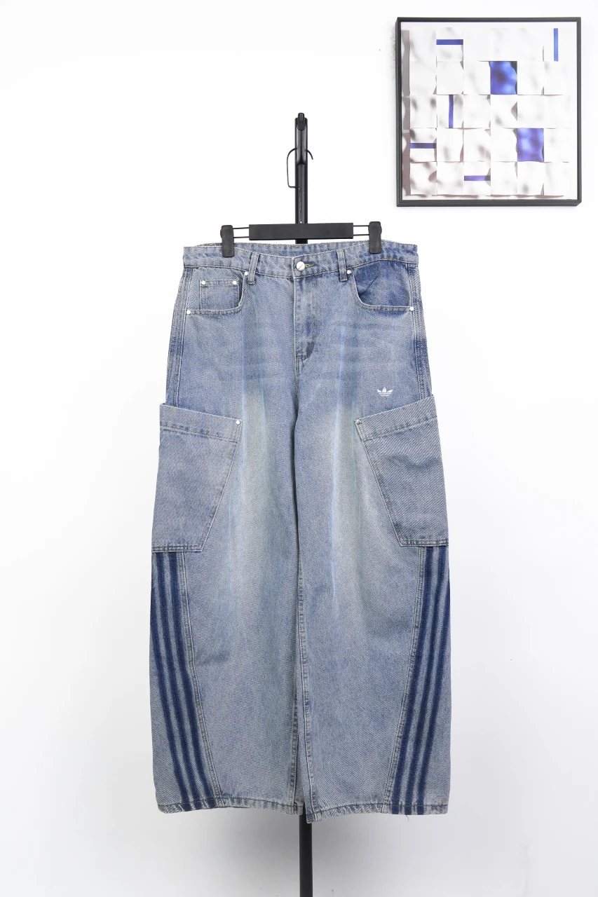 adidas Originals Light Blue Washed Utility Denim Pants product photo from LabelPicks