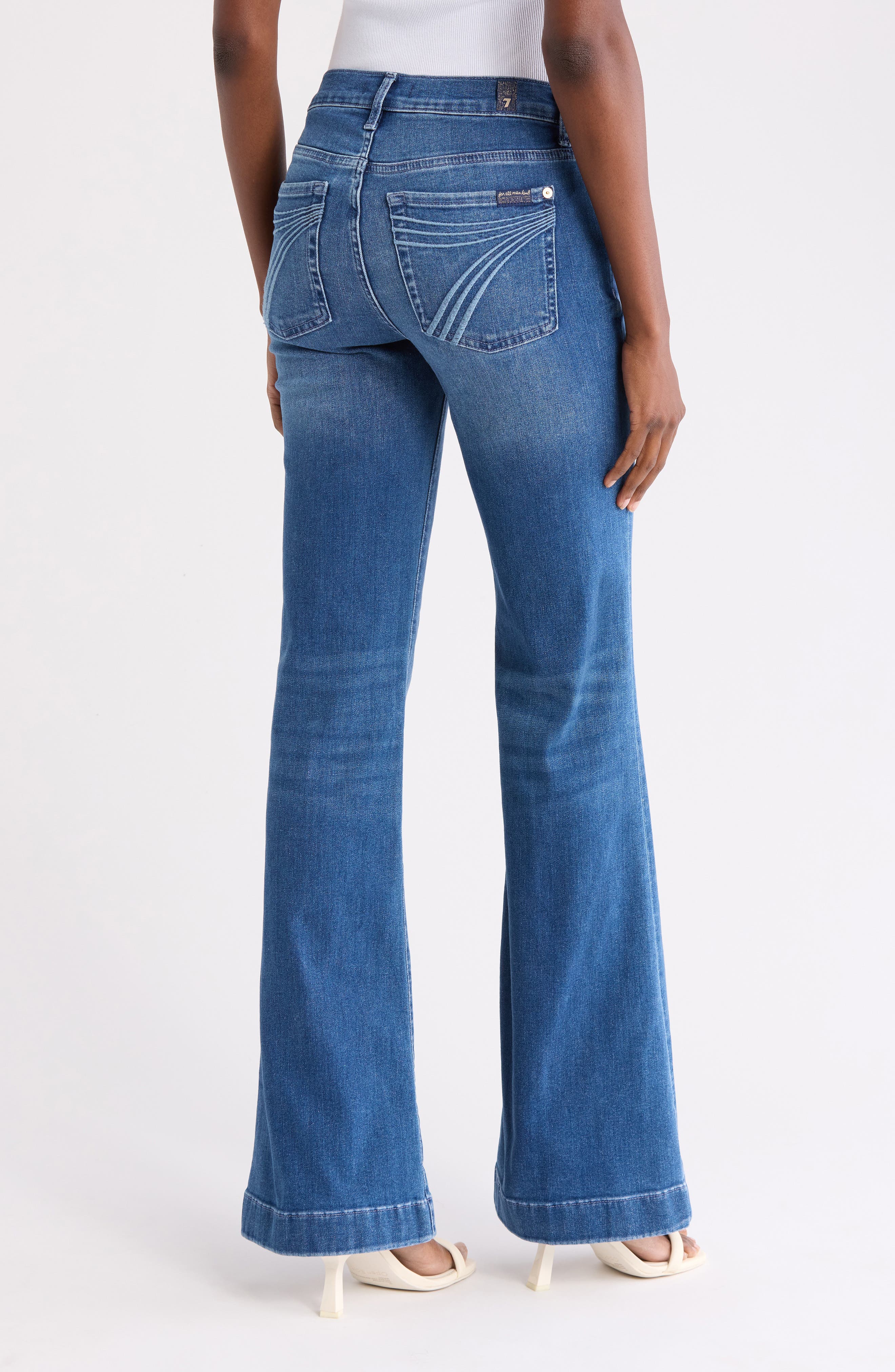 7 For All Mankind Dojo Mid Rise Flare Jeans