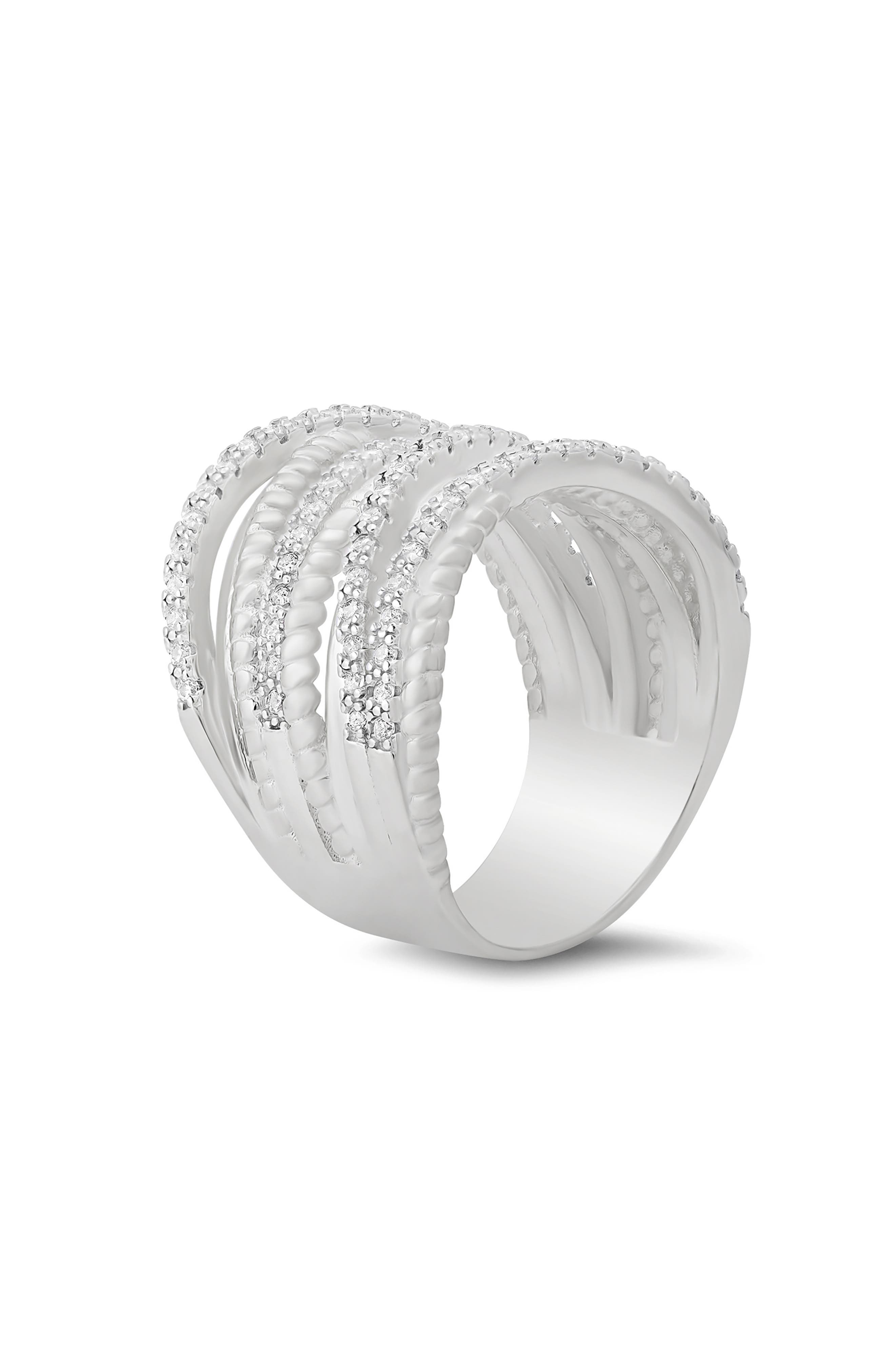 Queen Jewels Cubic Zirconia Twisted Crossover Ring