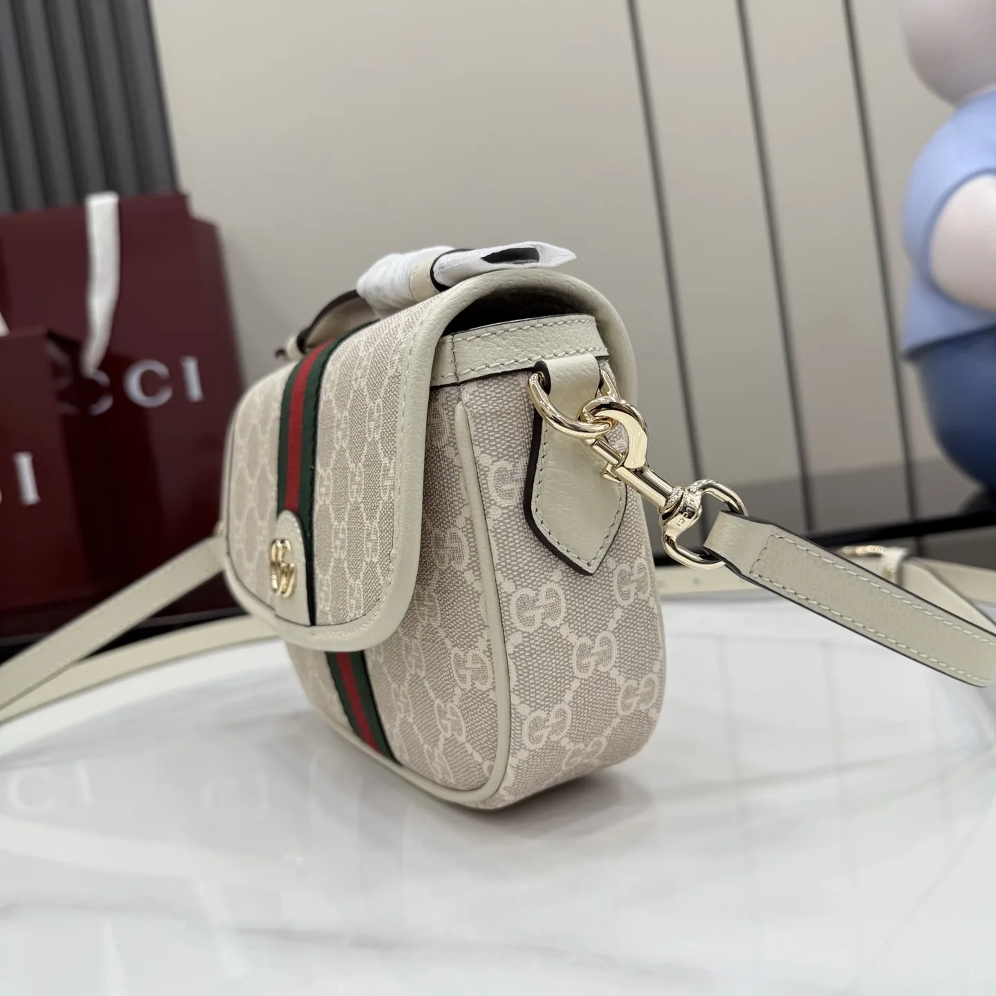 Gucci Ophidia White GG Supreme Canvas Crossbody Bag product photo from LabelPicks