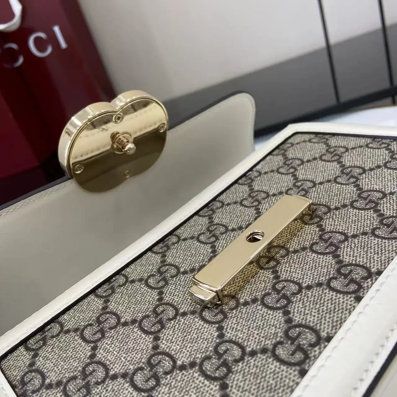 Gucci White Monogram Canvas Crossbody Bag product photo from LabelPicks