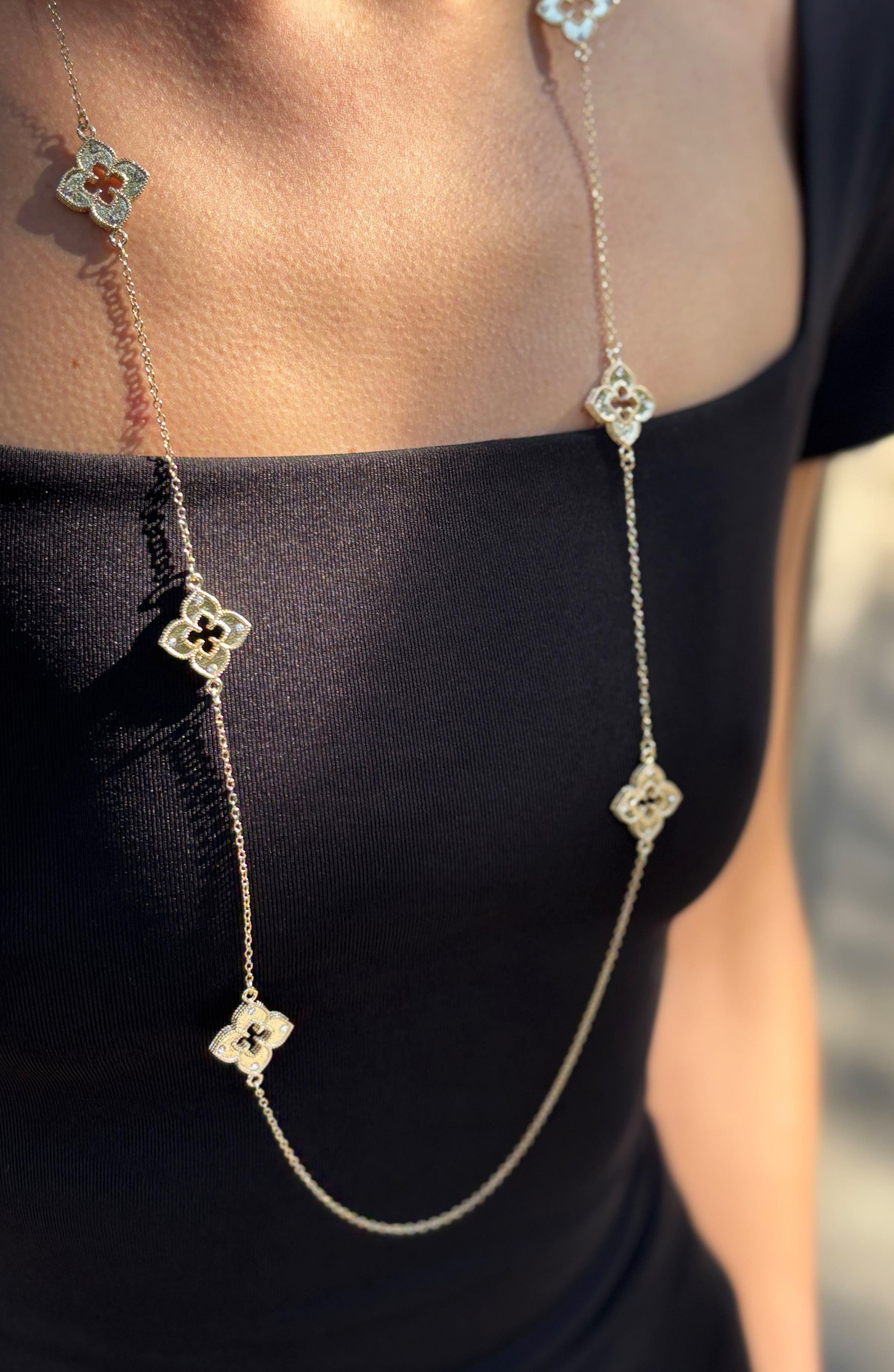 Adornia Clover Station Necklace