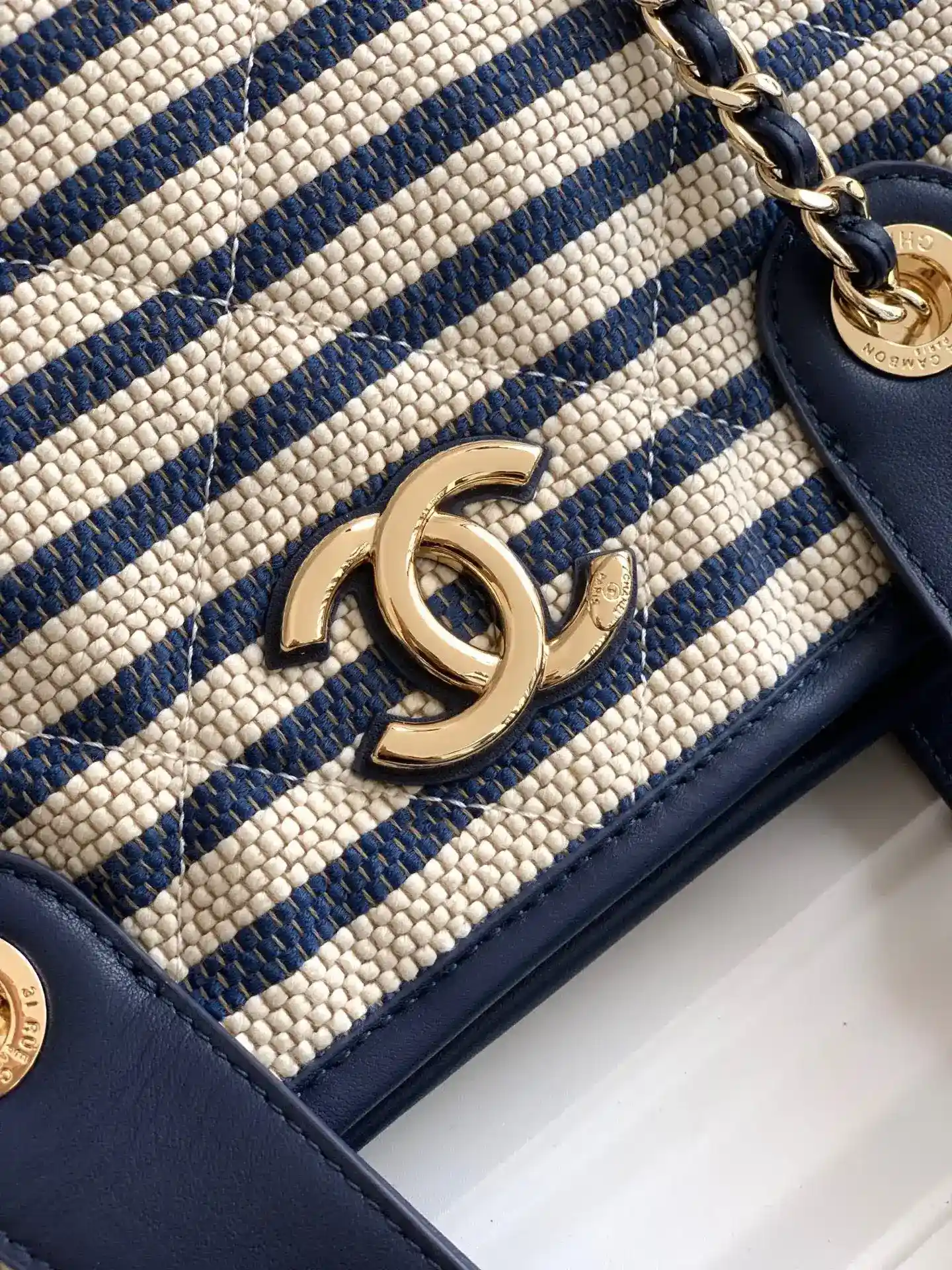 Chanel Blue Straw Woven Tote Bag product photo from LabelPicks