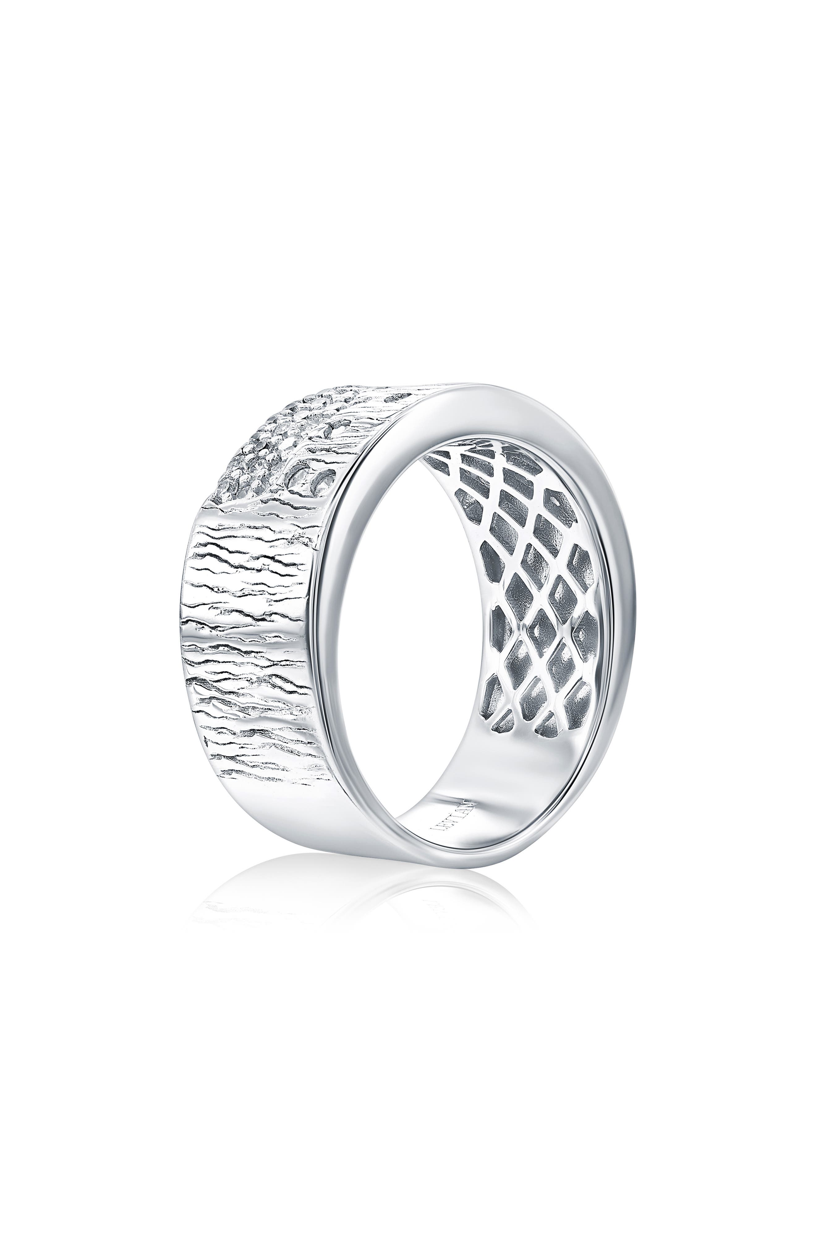 SUZY LEVIAN Scattered Cubic Zirconia Cigar Band Ring