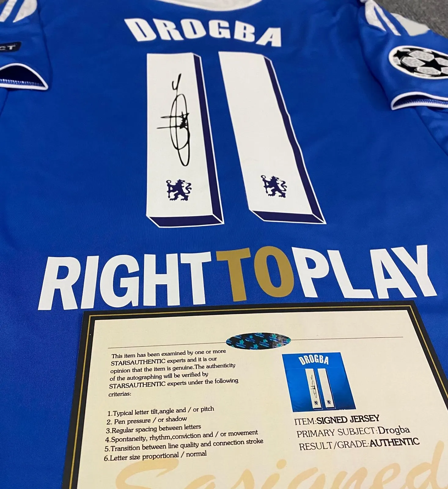 Didier Drogba SIGNED Chelsea UCL Final 11/12 Home Jersey/Shirt - COA - 2012