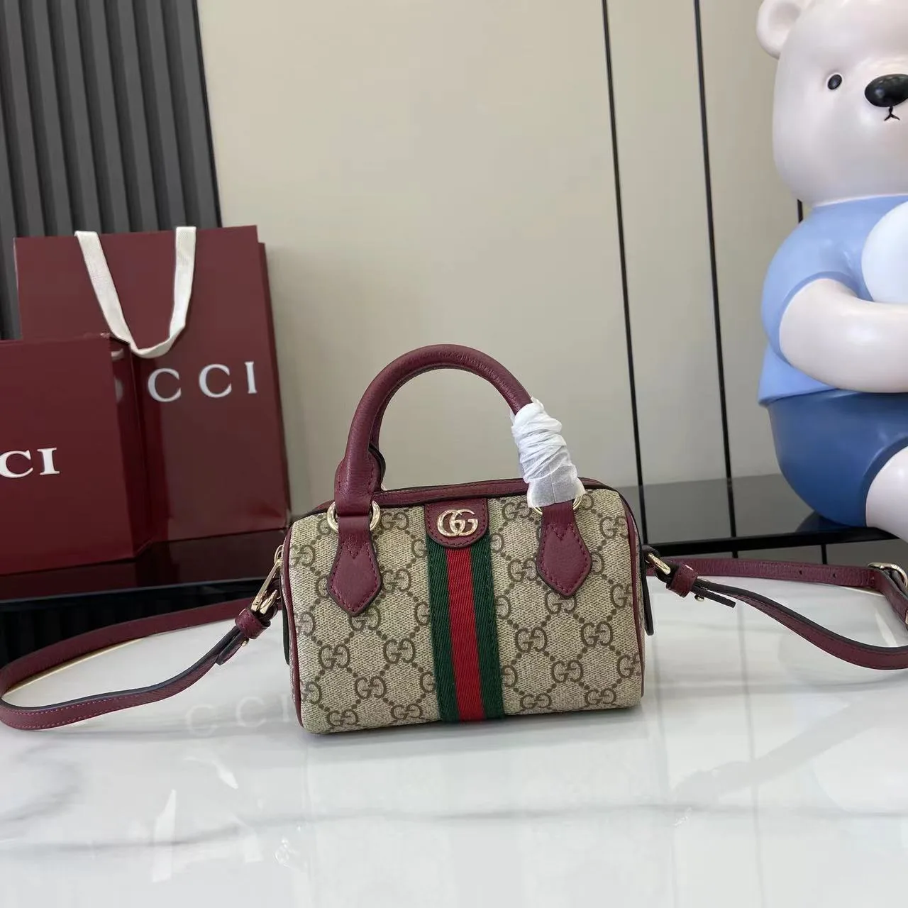 Gucci Ophidia Brown GG Supreme Canvas Top Handle Bag product photo from LabelPicks