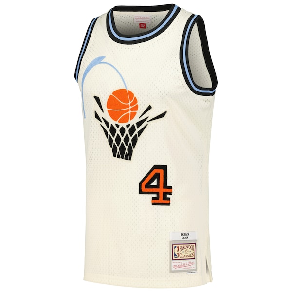 Shawn Kemp Cleveland Cavaliers Chainstitch Swingman Jersey - Cream