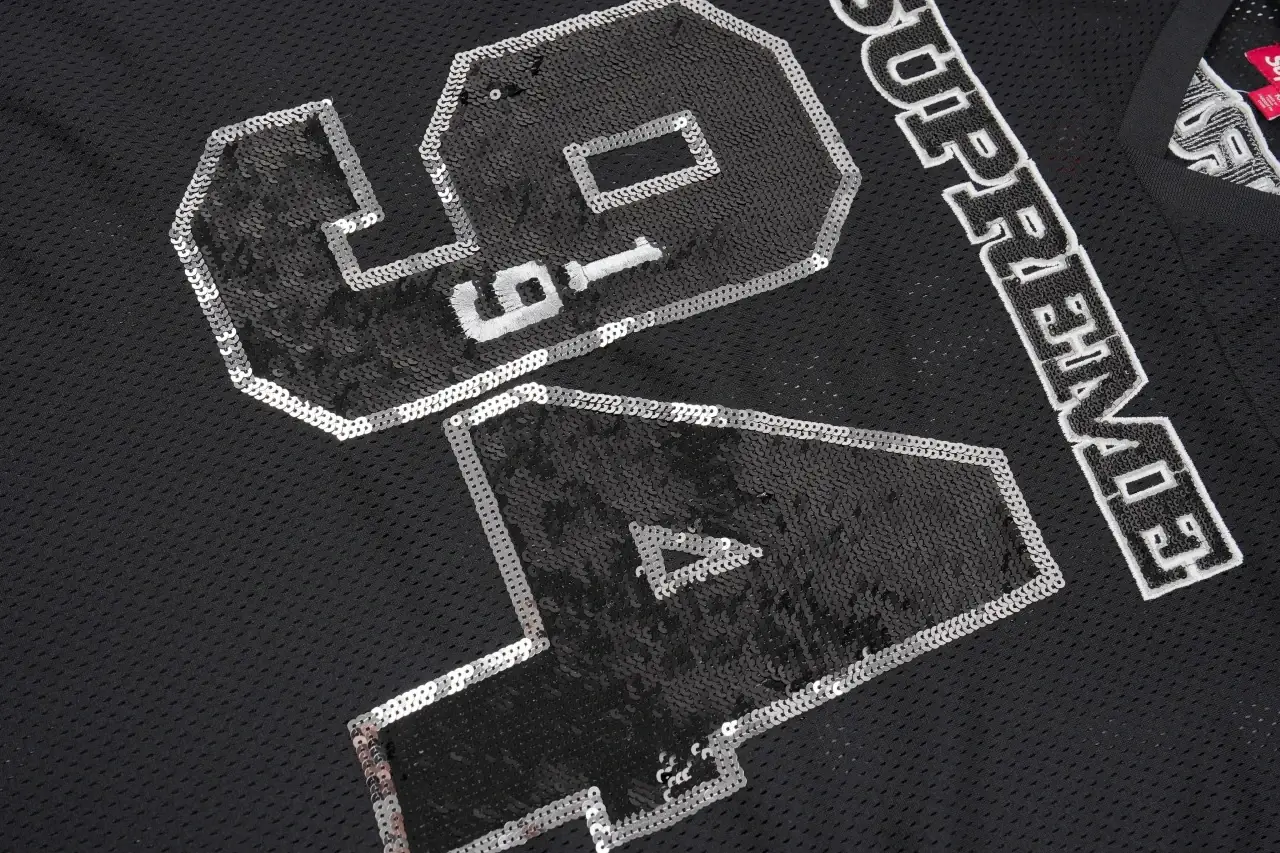 Supreme Black 94 Sequin Mesh Baseball Jersey product photo from LabelPicks