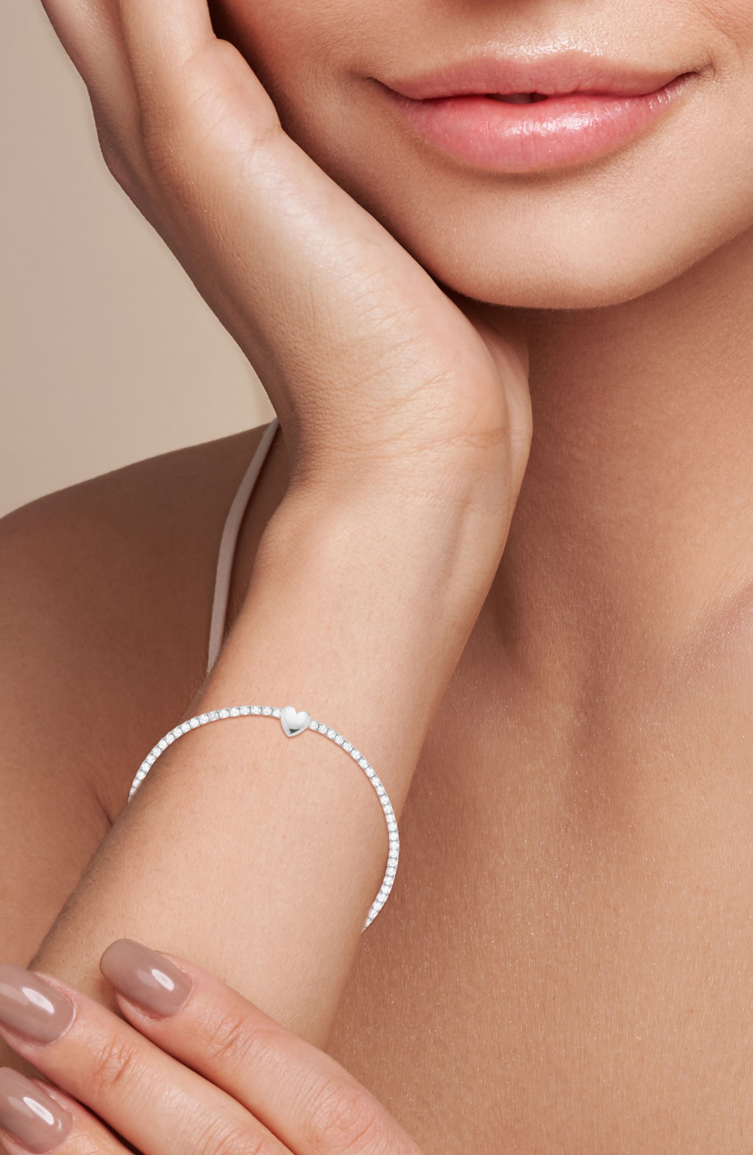 SPHERA MILANO Cubic Zirconia Heart Tennis Bracelet