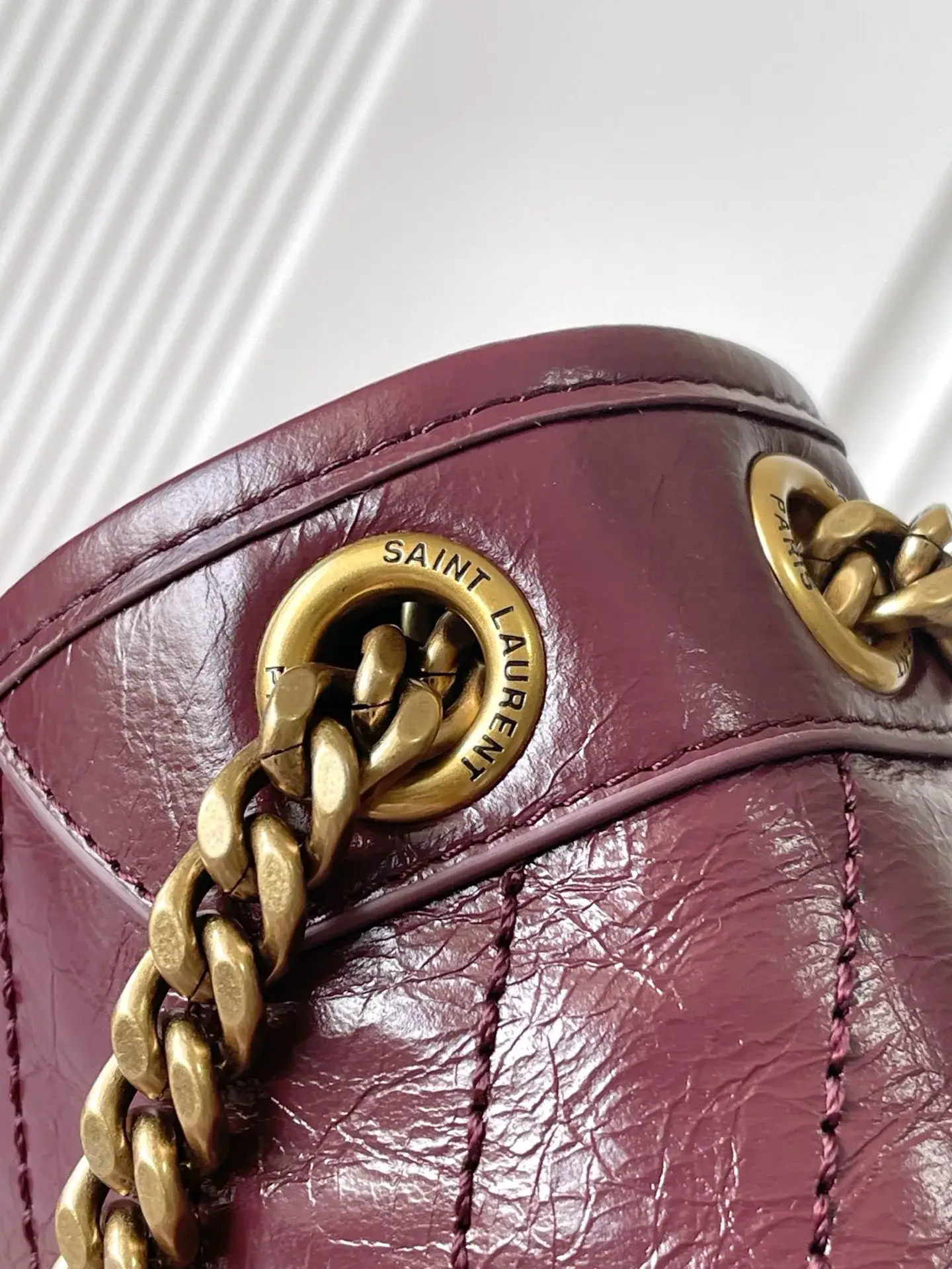 Saint Laurent Niki Burgundy Calfskin Shoulder Bag product photo from LabelPicks