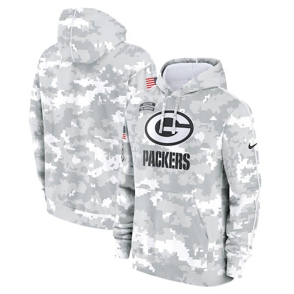 Green Bay Packers Nike 2024 Salute to Service Club Fleece Pullover Hoodie - Arctic Camo
