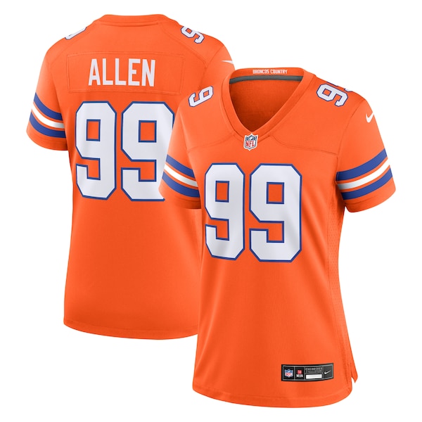 Zach Allen Denver Broncos Nike Women's Mile High Collection 1977 Throwback Player Game Jersey - Orange