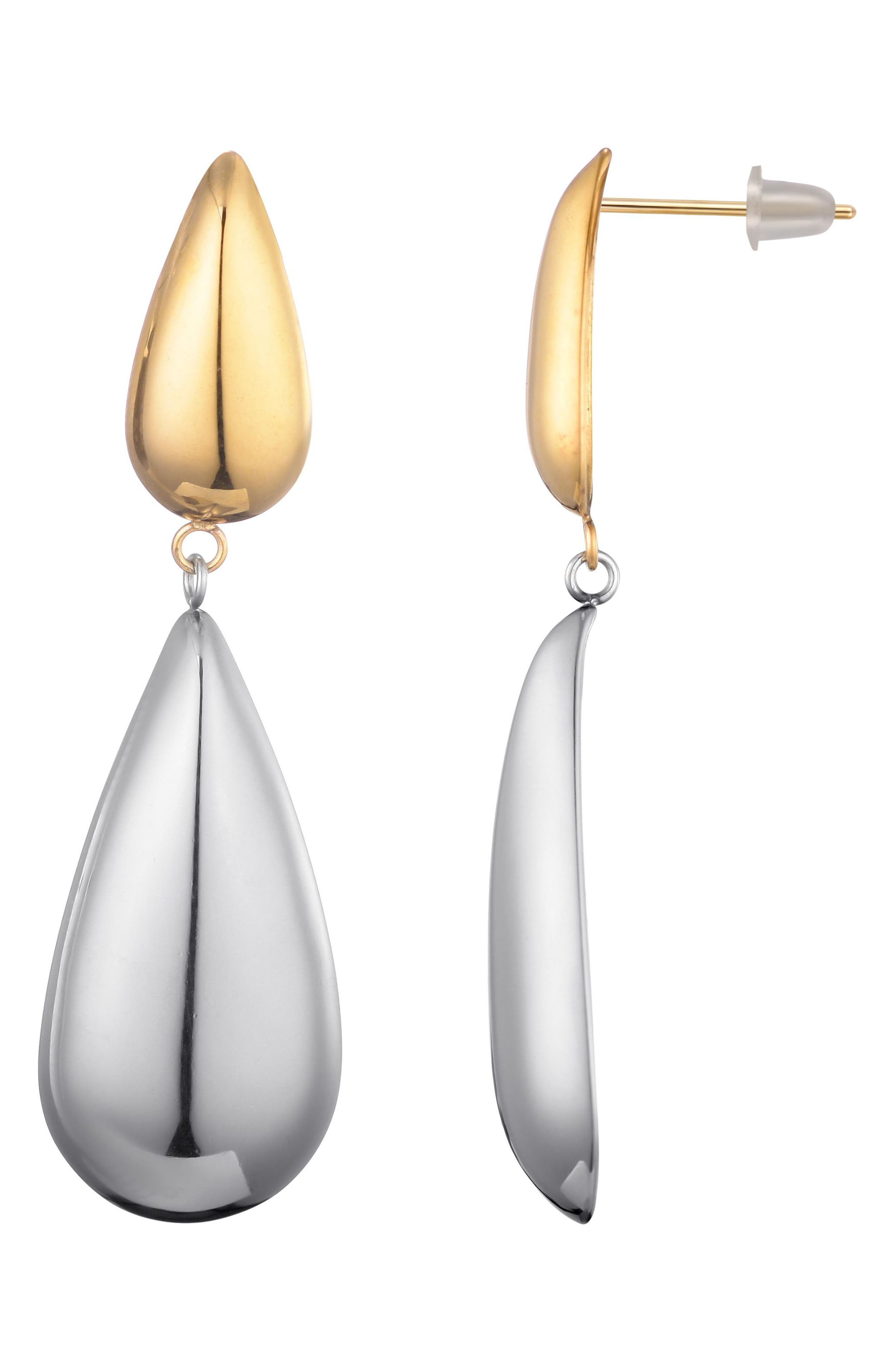 Adornia Two-Tone Drop Earrings