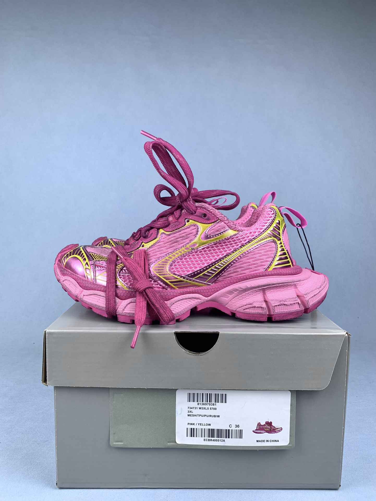 3XL Sneaker in Pink/Yellow