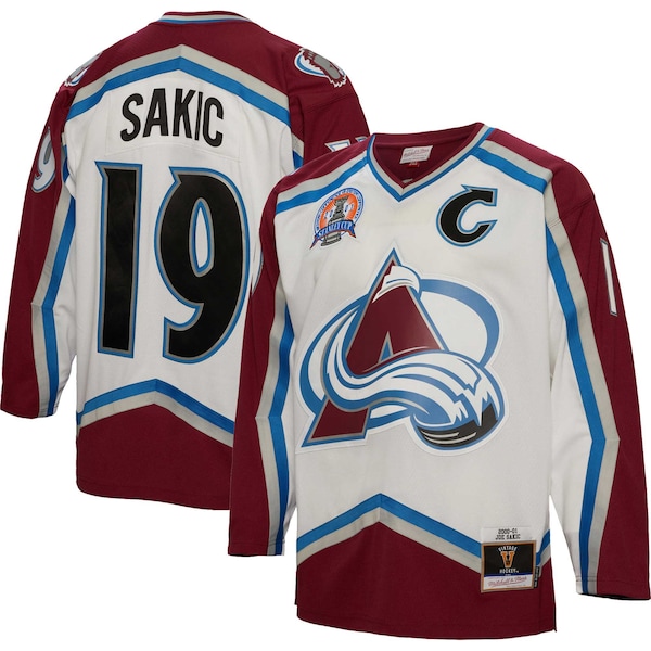 Joe Sakic Colorado Avalanche Captain Patch 2000/01 Blue Line Player Jersey - White