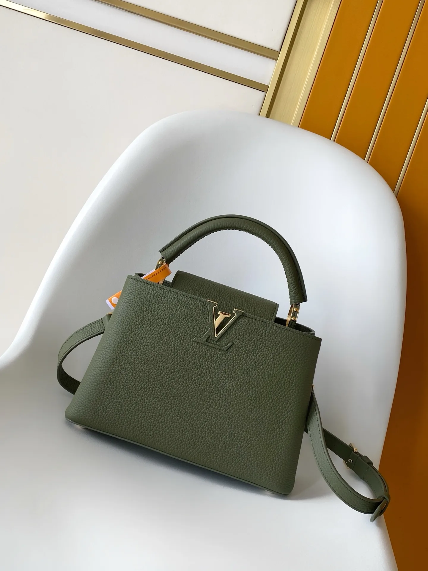 Louis Vuitton Capucines Black Grained Leather Top Handle Bag product photo from LabelPicks