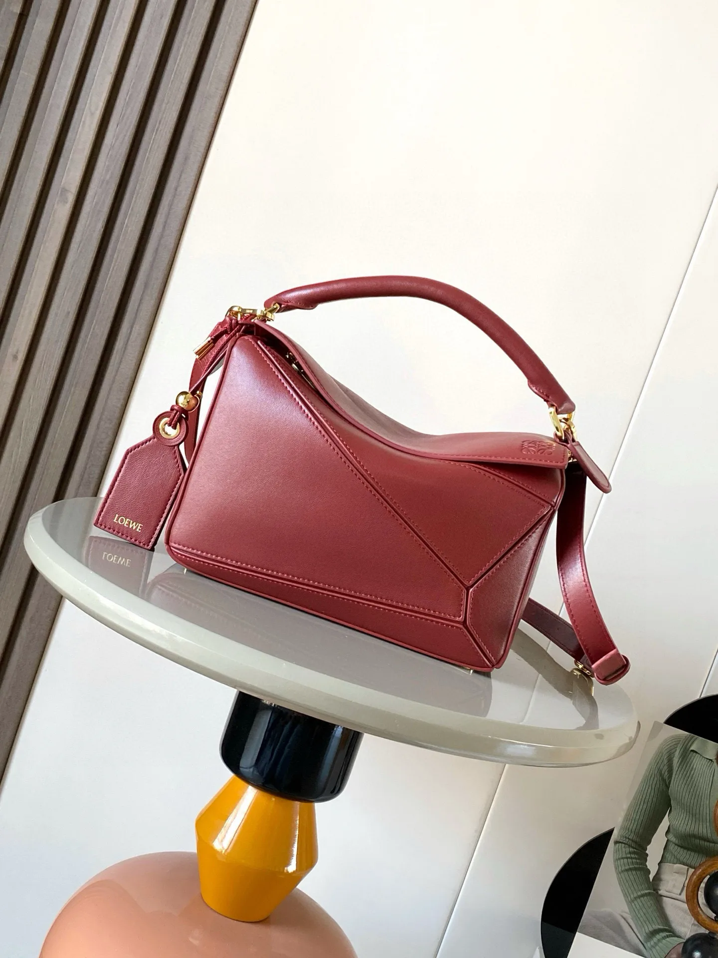 Loewe Puzzle Red Lambskin Top Handle Bag product photo from LabelPicks