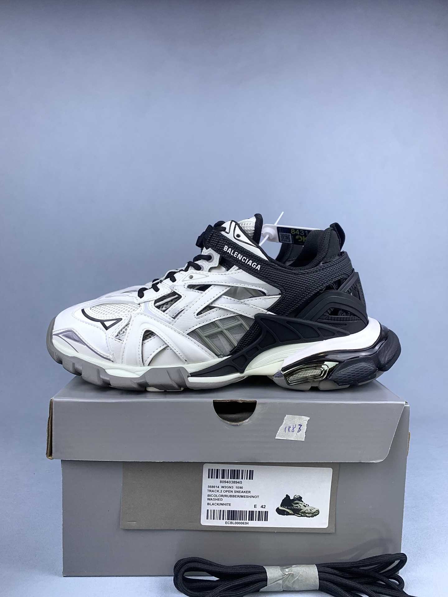 Balenciaga Track.2 Sneaker in Black/White