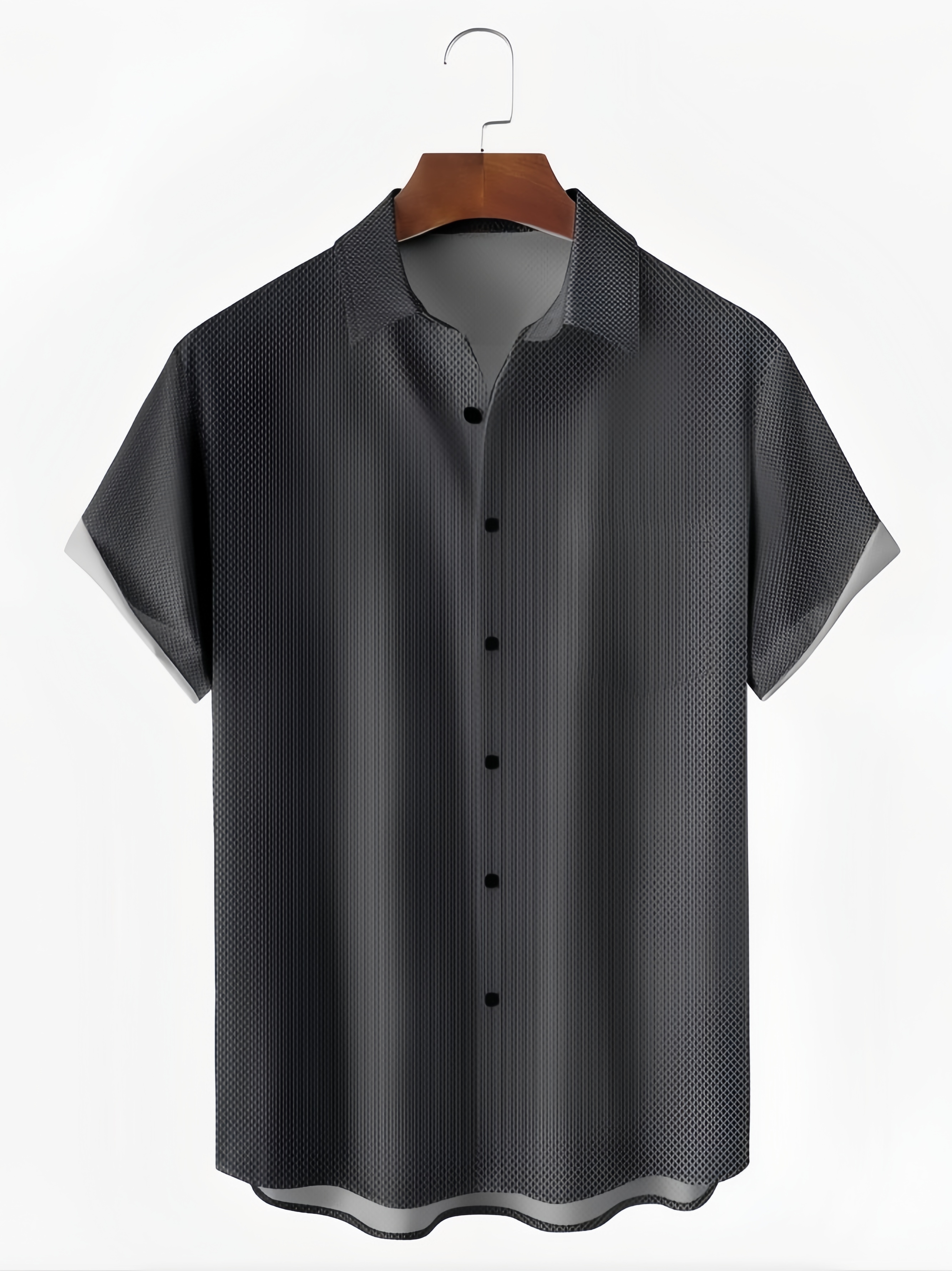 Gradient Color Chest Pocket Short Sleeve Casual Shirt