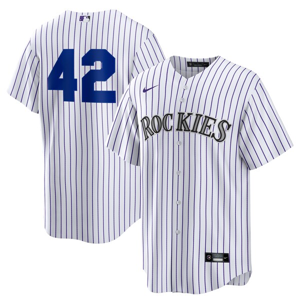 Colorado Rockies Nike Home  2025 Jackie Robinson Day Replica Jersey - White