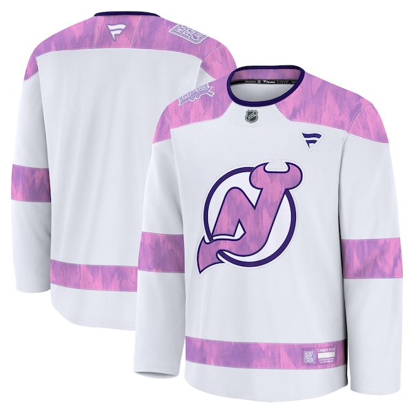 New Jersey Devils  2024 Hockey Fights Cancer Practice Jersey - White