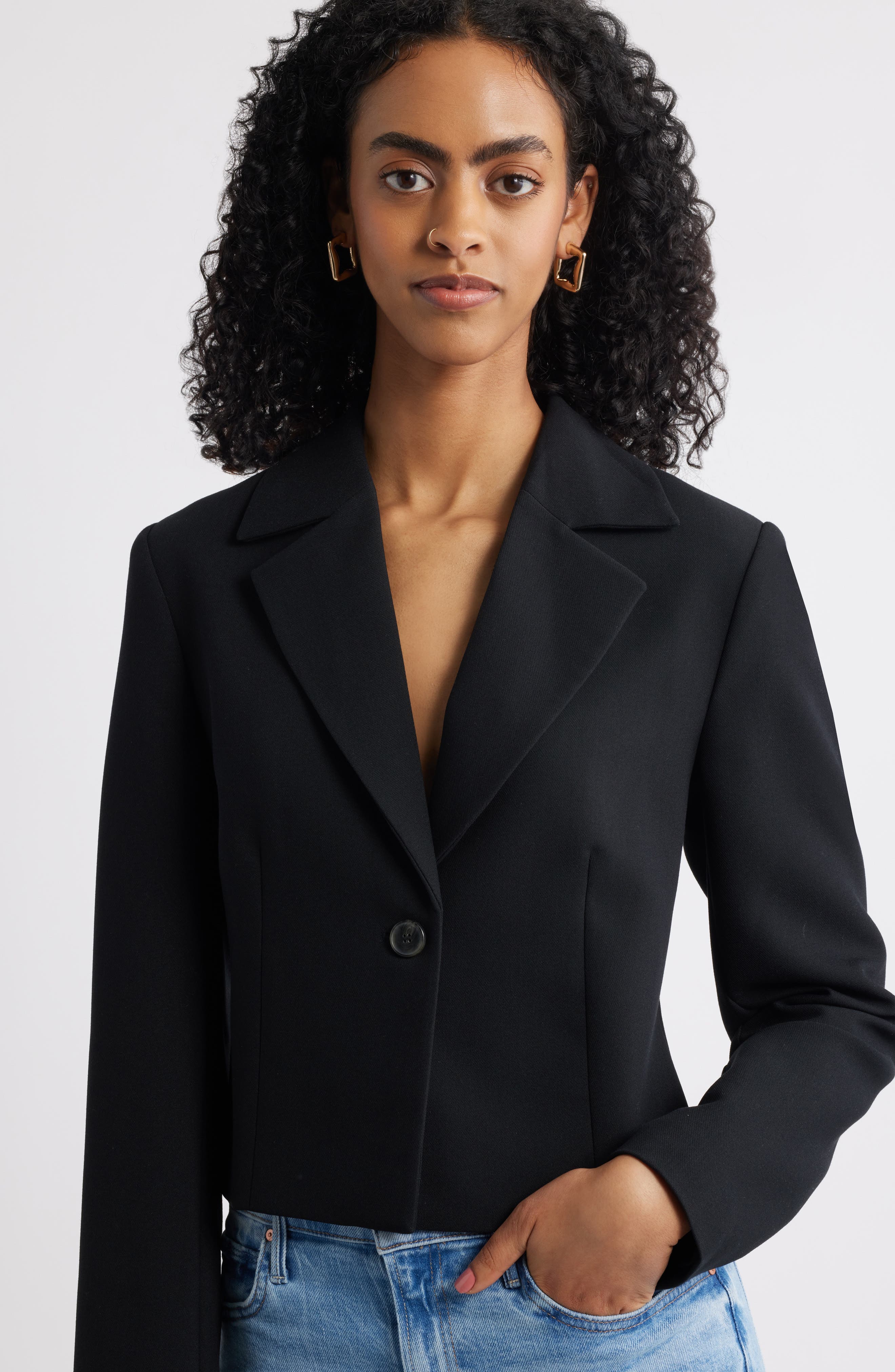 Open Edit Chunky Square Hoop Earrings