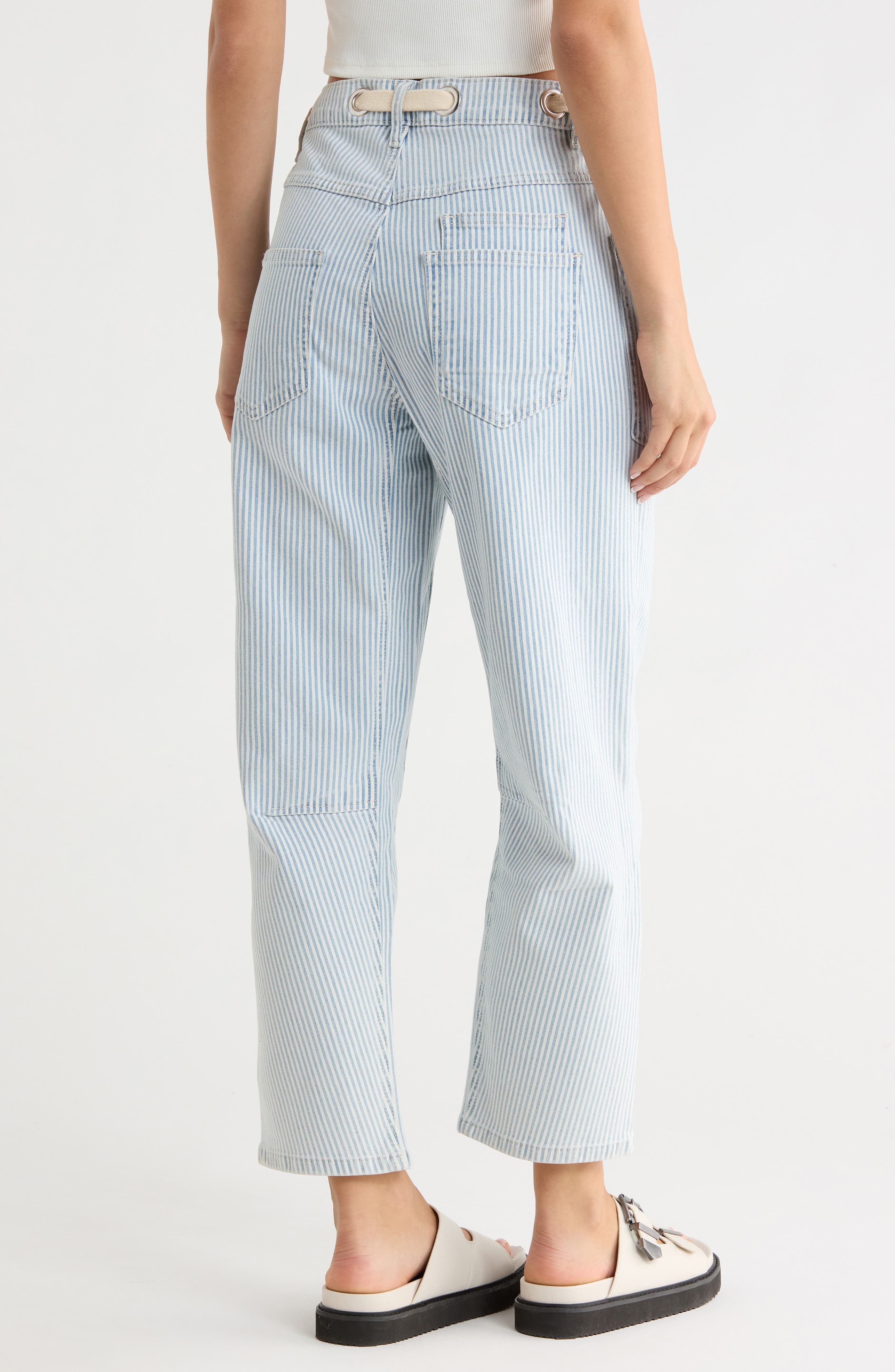 Vigoss Pinstripe Barrel Jeans