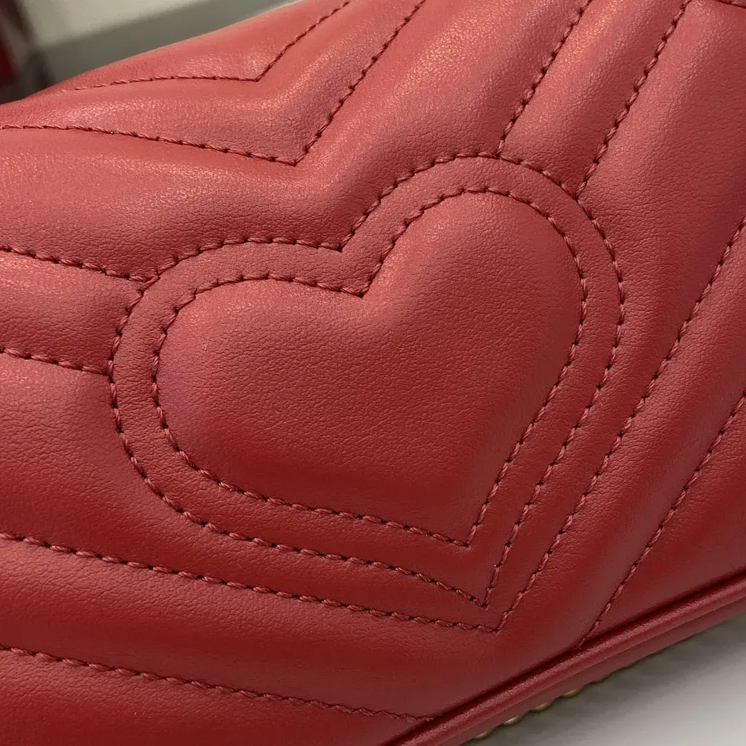 Gucci Marmont Red GG Supreme Canvas Shoulder Bag product photo from LabelPicks