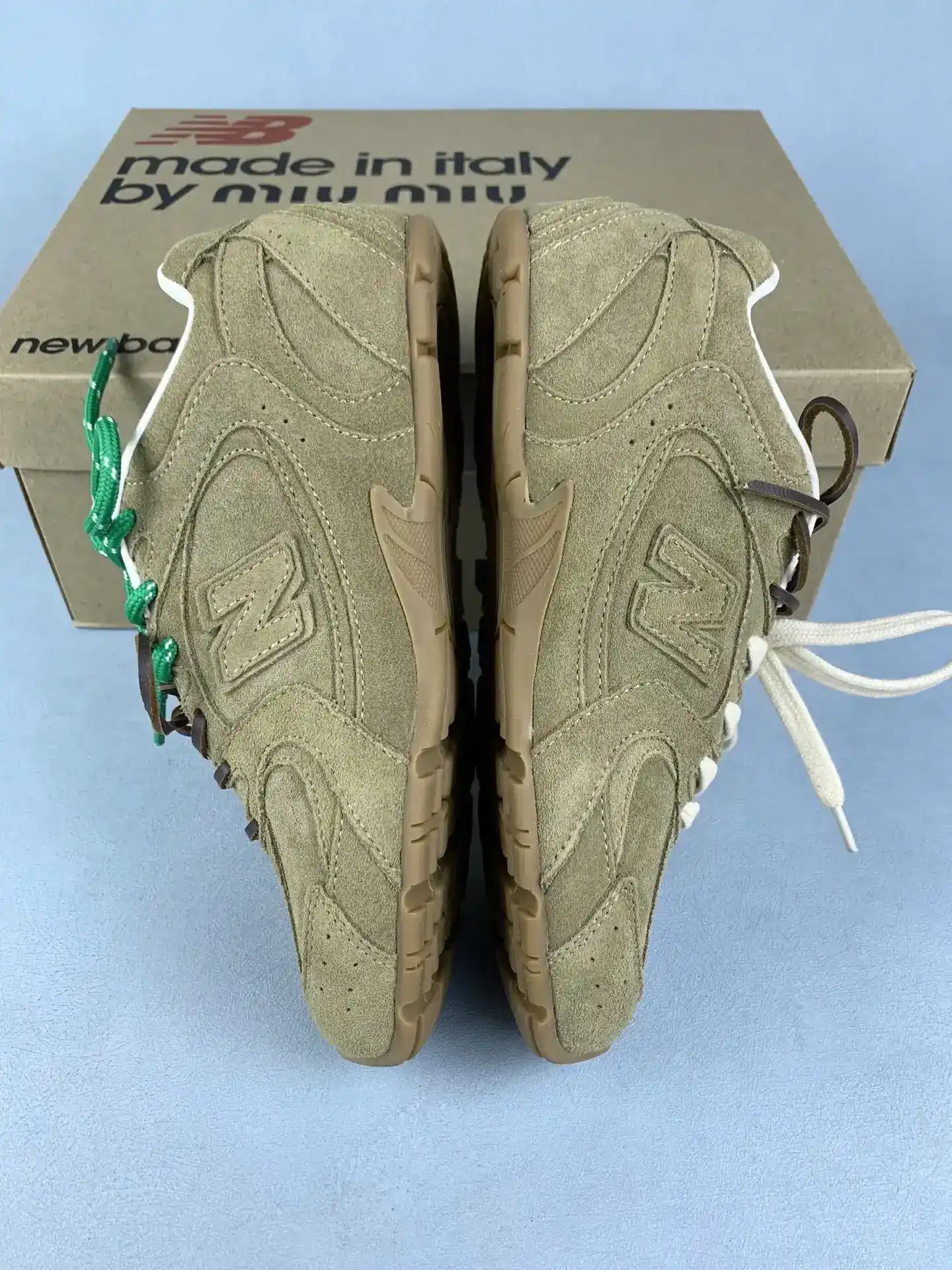 New Balance X Miu Miu 530 SL suede and mesh sneakers product photo from LabelPicks