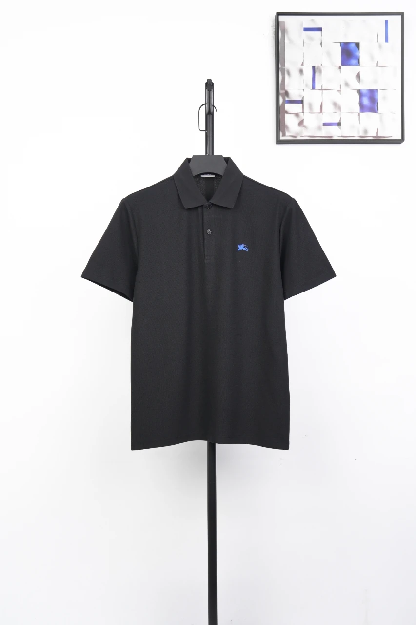 Burberry Black Blue Trim Equestrian Knight Polo Shirt product photo from LabelPicks