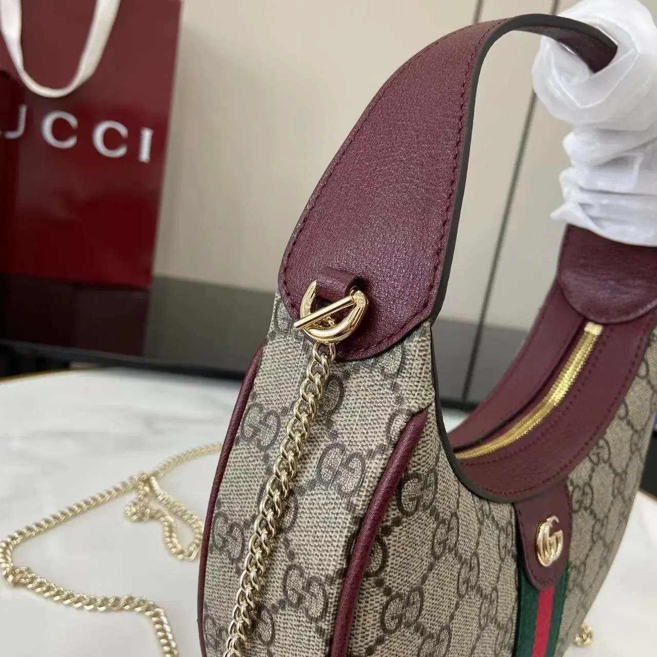 Gucci Ophidia Brown GG Supreme Canvas Shoulder Bag product photo from LabelPicks