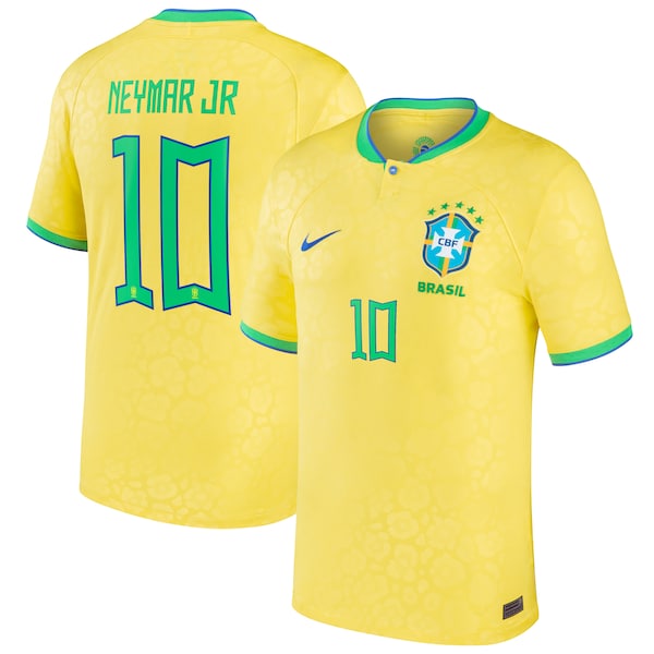 Neymar Jr. Brazil National Team Nike 2022/23 Home Breathe Stadium Replica Player Jersey - Yellow