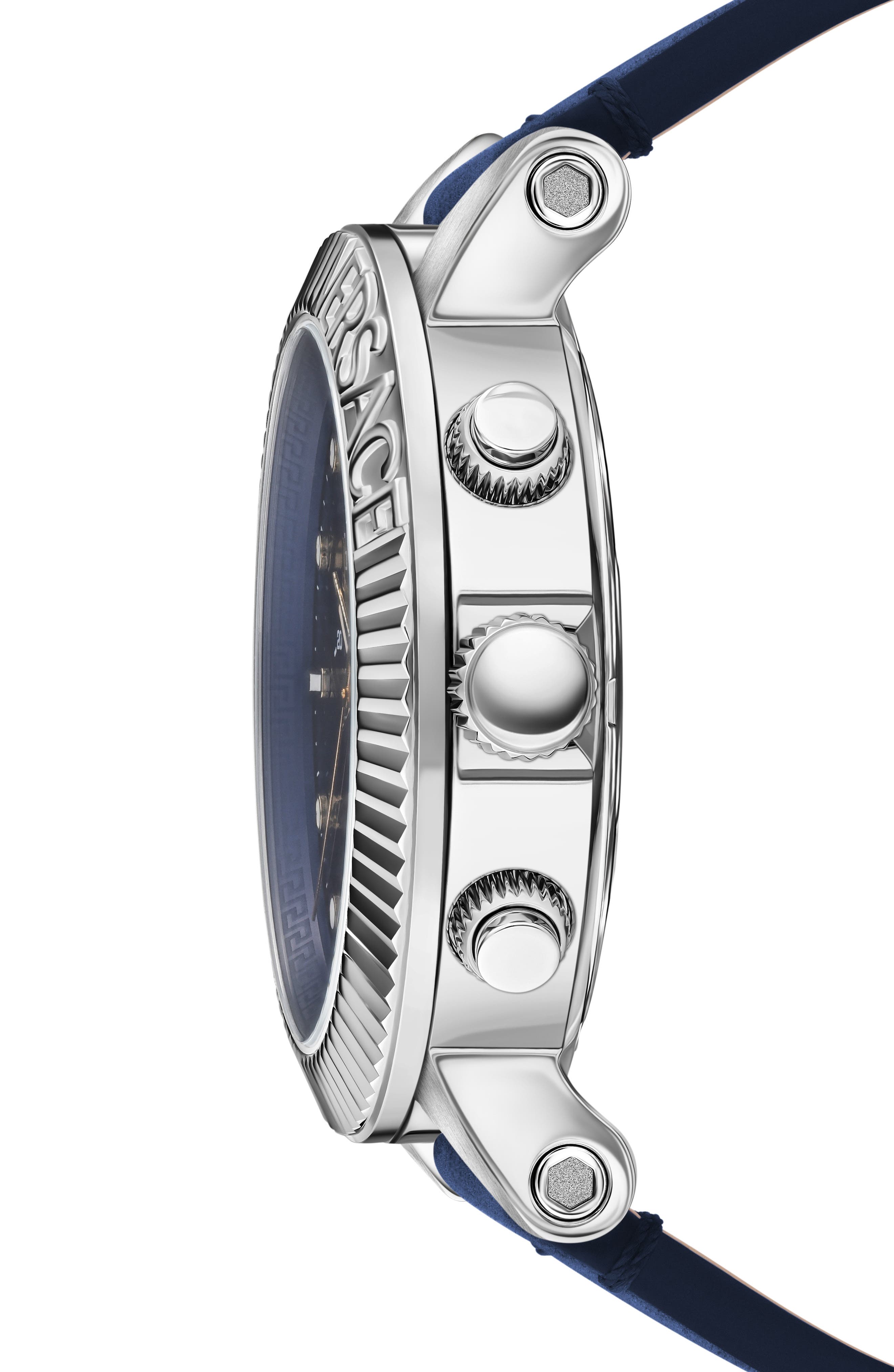 Versace V-Chrono Classic Swiss Quartz Leather Strap Watch, 45mm