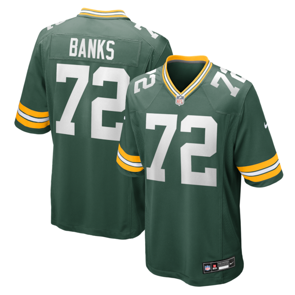Brant Banks Green Bay Packers Nike Team Game Jersey -  Green