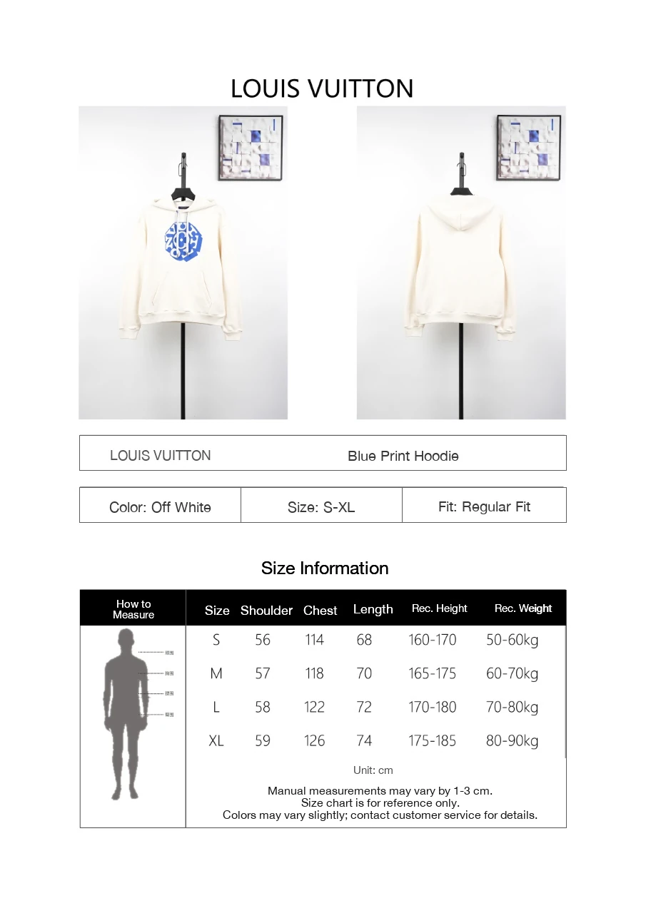 Louis Vuitton Off White Blue Print Hoodie product photo from LabelPicks
