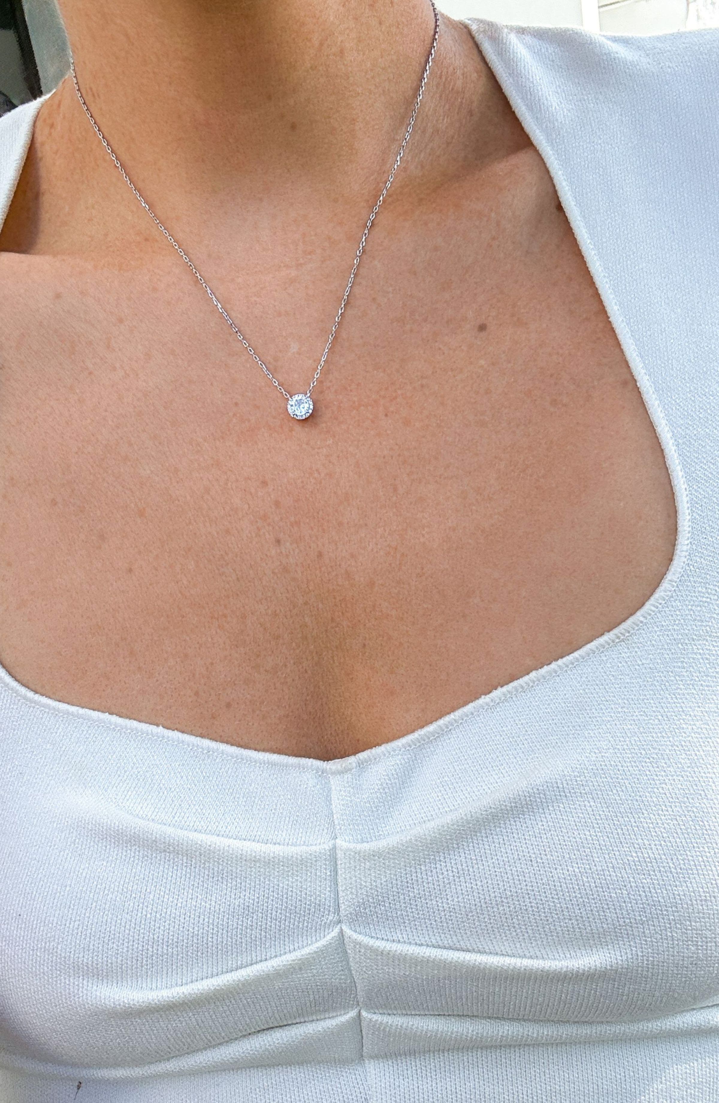 Adornia Crystal Halo Pendant Necklace & Stud Earrings Set