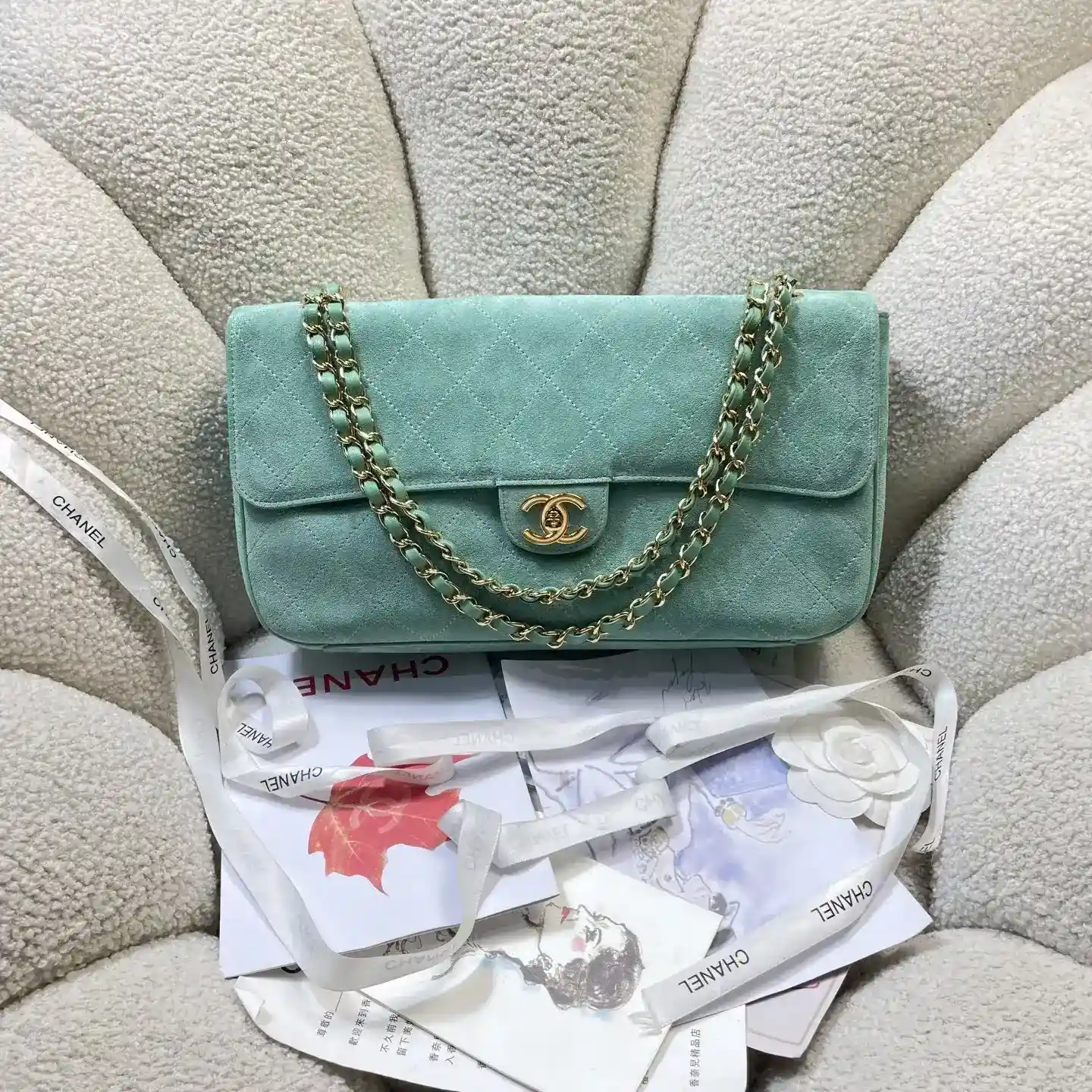 Chanel Classic Flap Green Grained Leather Shoulder Bag product photo from LabelPicks