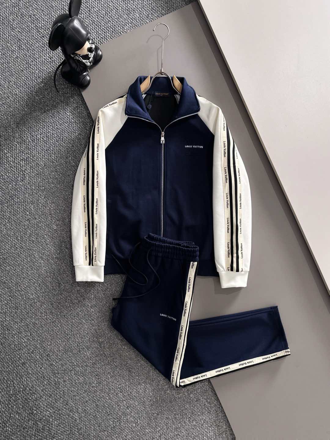 0916 New official feature denim wash craft jacket pant set