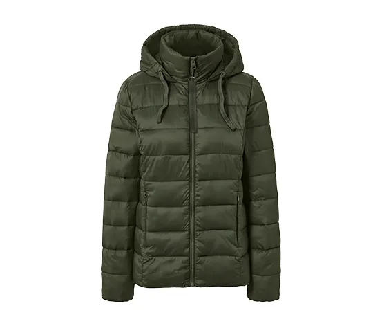 Steppjacke mit Kapuze, olivgrün