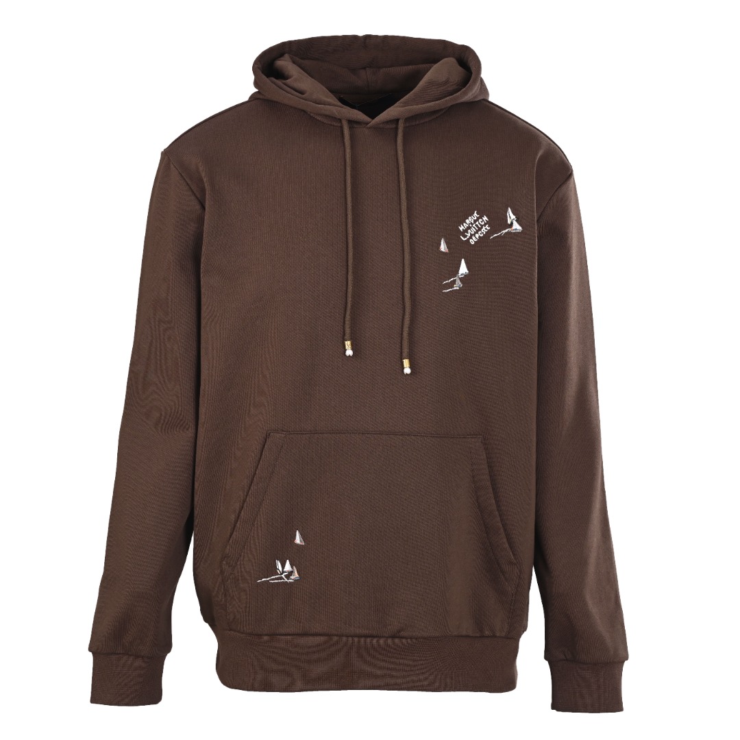 0902 Hollow Classic Print Hoodie
