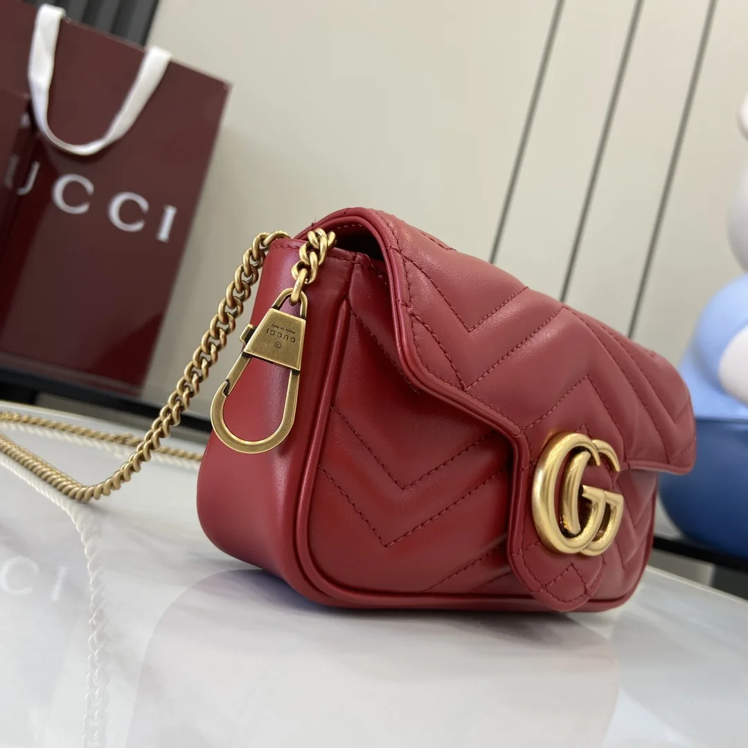 Gucci Marmont Red GG Supreme Canvas Shoulder Bag product photo from LabelPicks